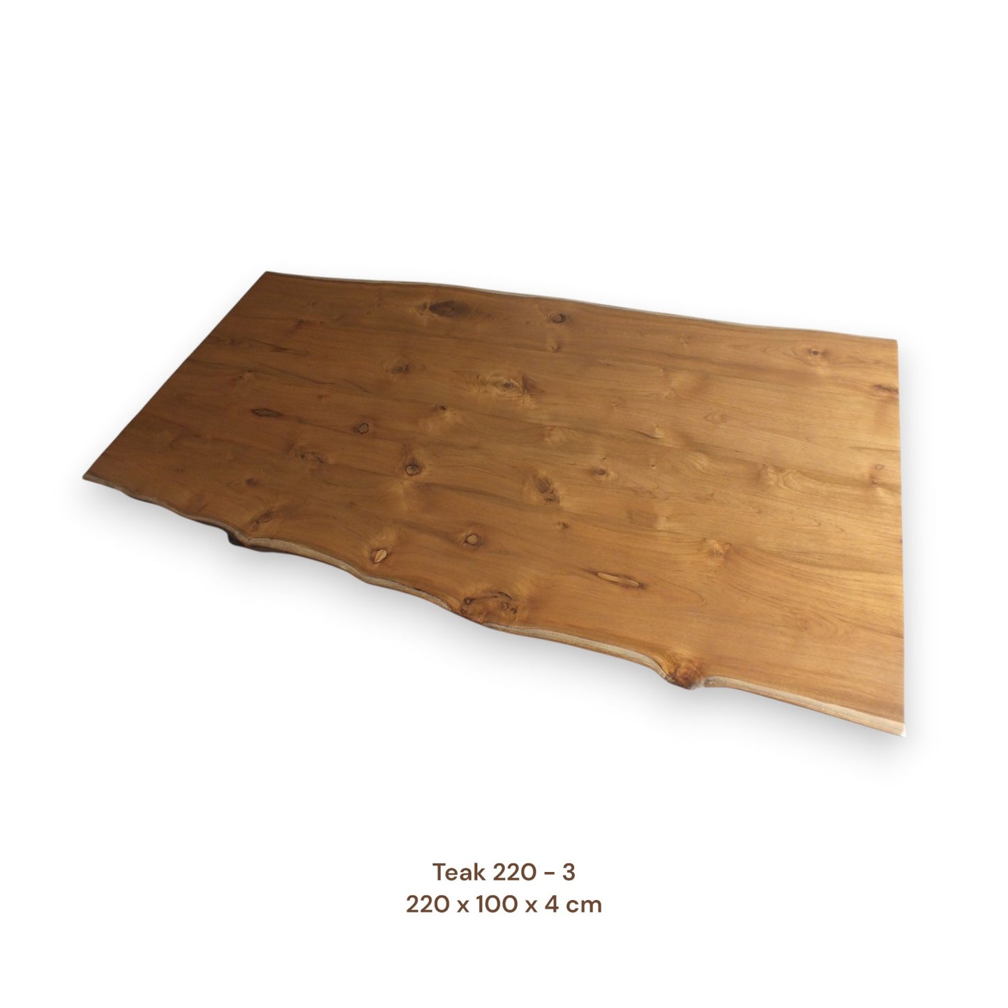 Exklusive Teakholz Tischplatte 220x100 cm | massiv & einmalig, 4 cm stark