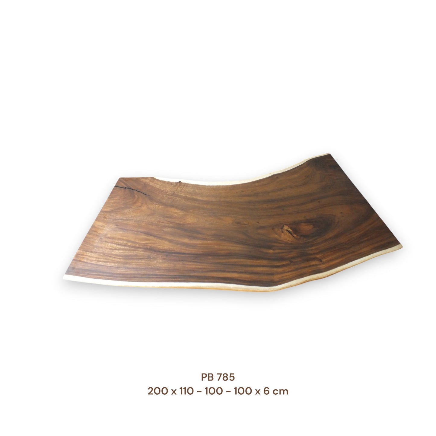 Suarholz Esstischplatte massiv 200x102 cm | 8 cm stark | Naturholz-Unikat