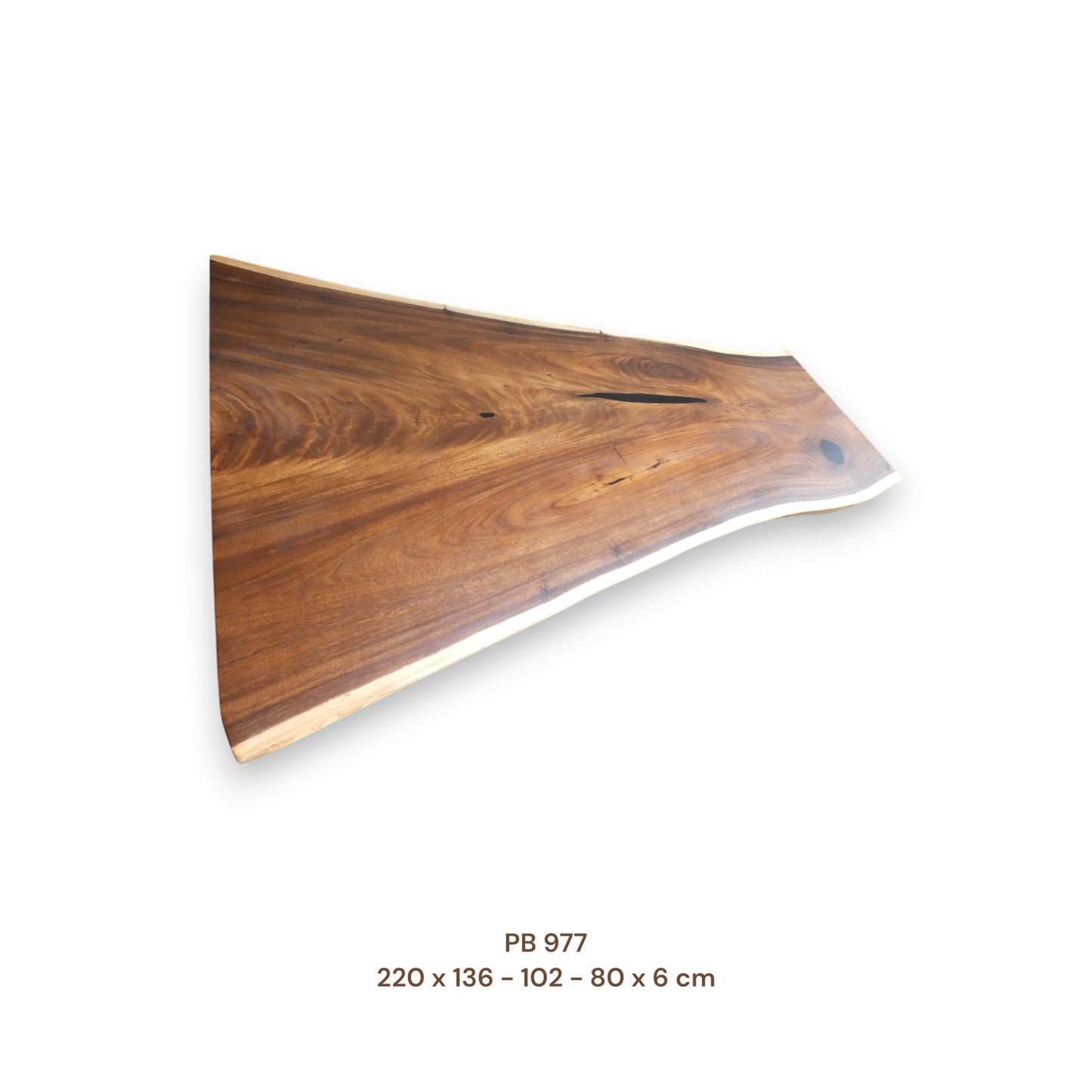 Massivholz Esstischplatte aus Suarholz 220x106 cm | Premium-Unikat