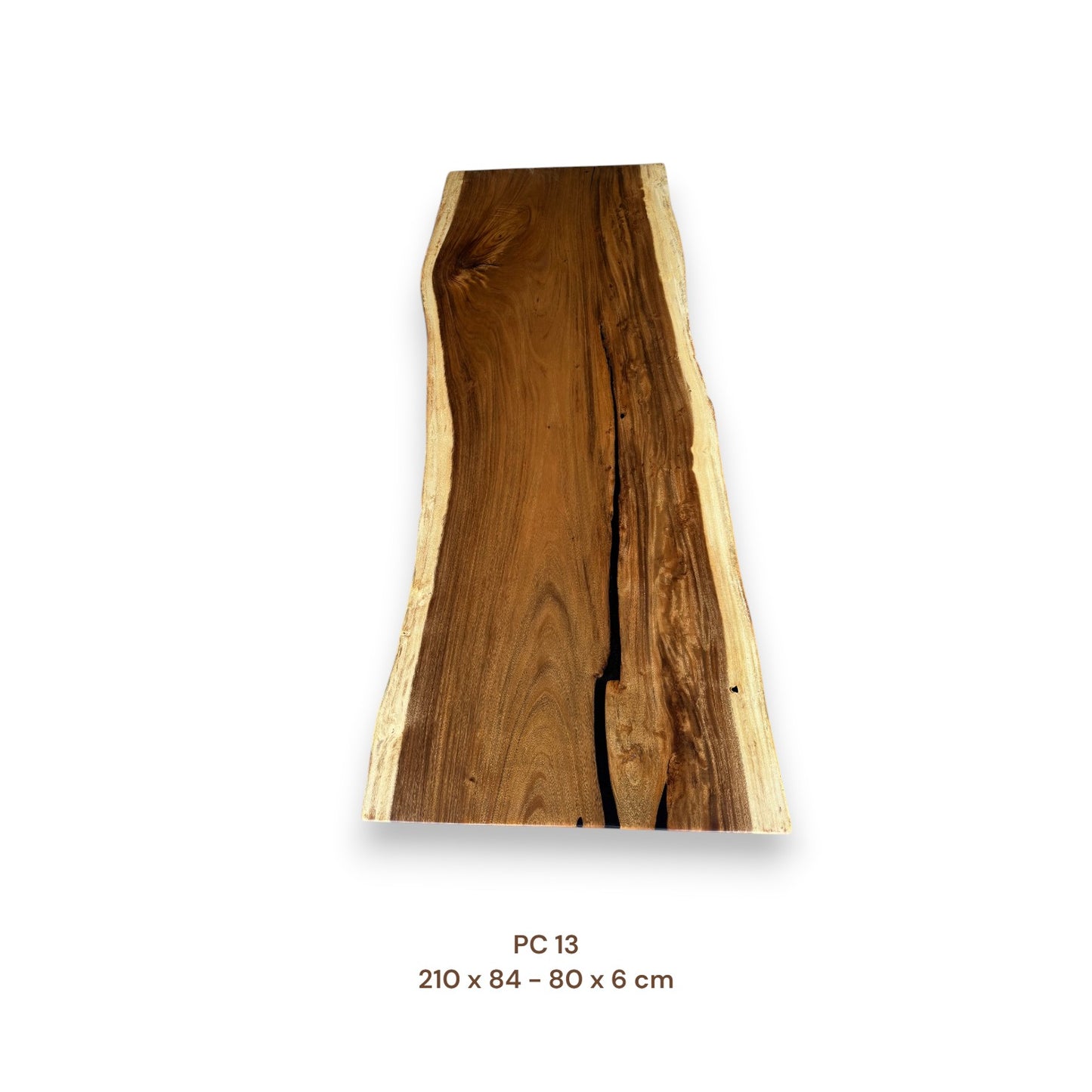 Massive Suarholz Tischplatte 210x82 cm | 6 cm stark | Premium-Unikat