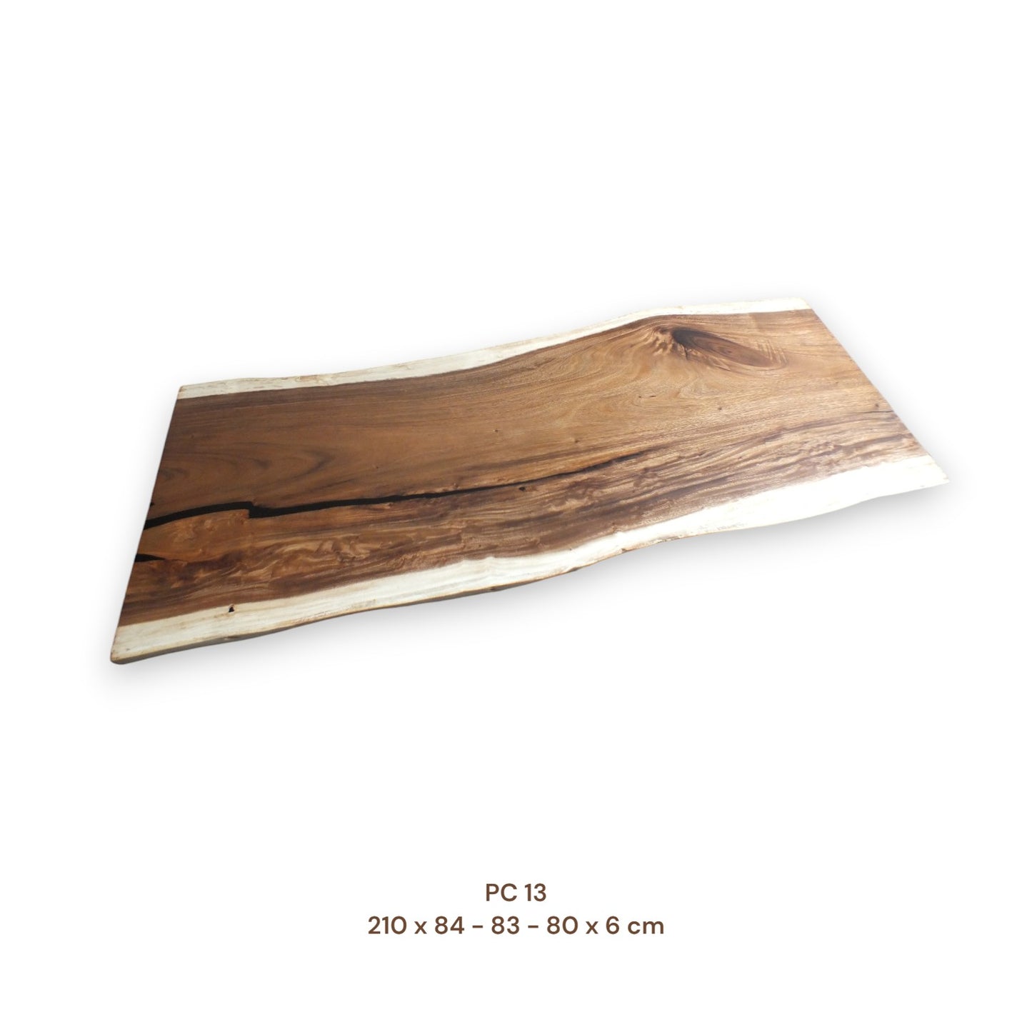 Massive Suarholz Tischplatte 210x82 cm | 6 cm stark | Premium-Unikat
