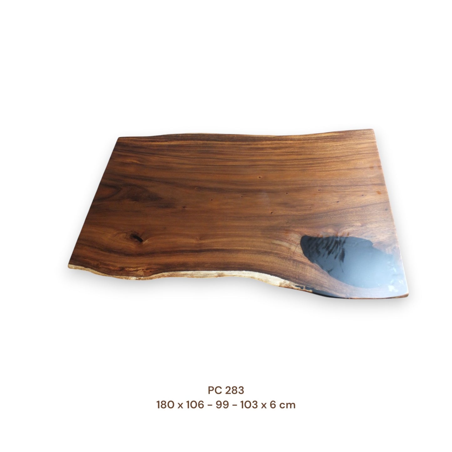 Massive Suarholz Tischplatte 180x100 cm | 6 cm stark | Naturholz-Unikat