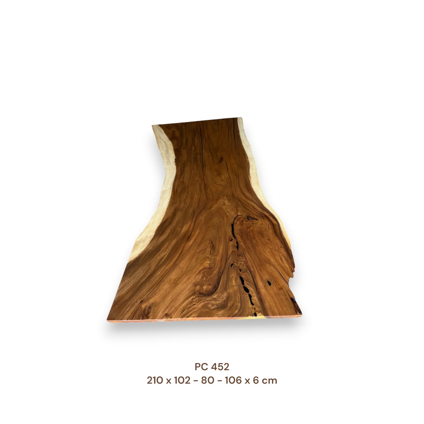 Massivholz Esstischplatte aus Suarholz 210x96 cm | Premium-Unikat