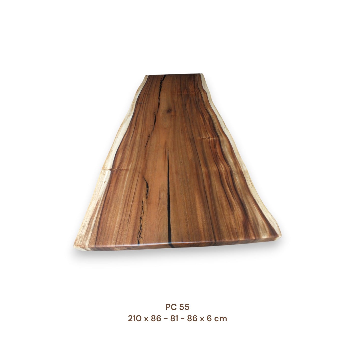 Suarholz Esstischplatte massiv 210x85 cm | 6 cm stark | Naturholz-Unikat