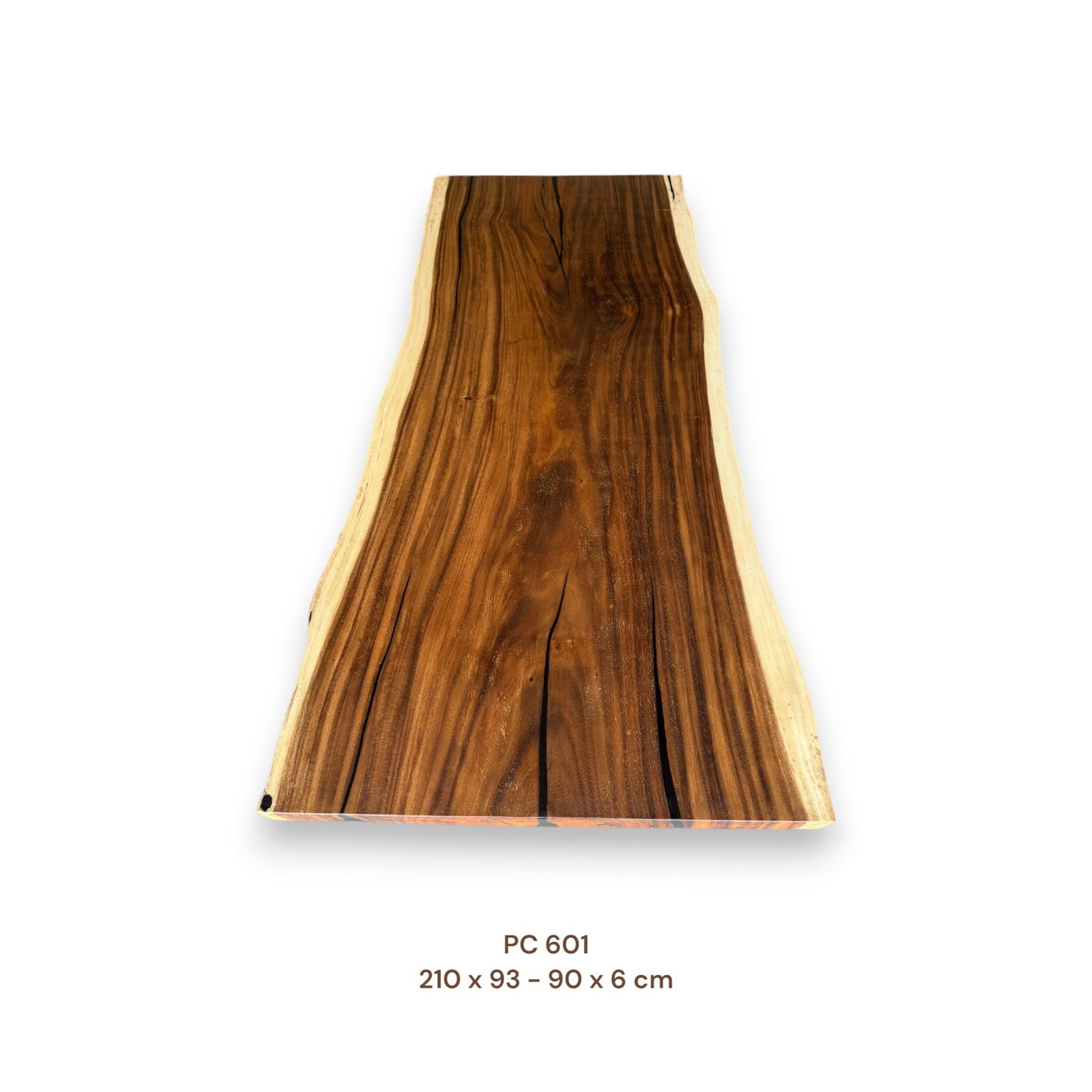 Massive Suarholz Tischplatte 210x91 cm | 6 cm stark | Premium-Unikat