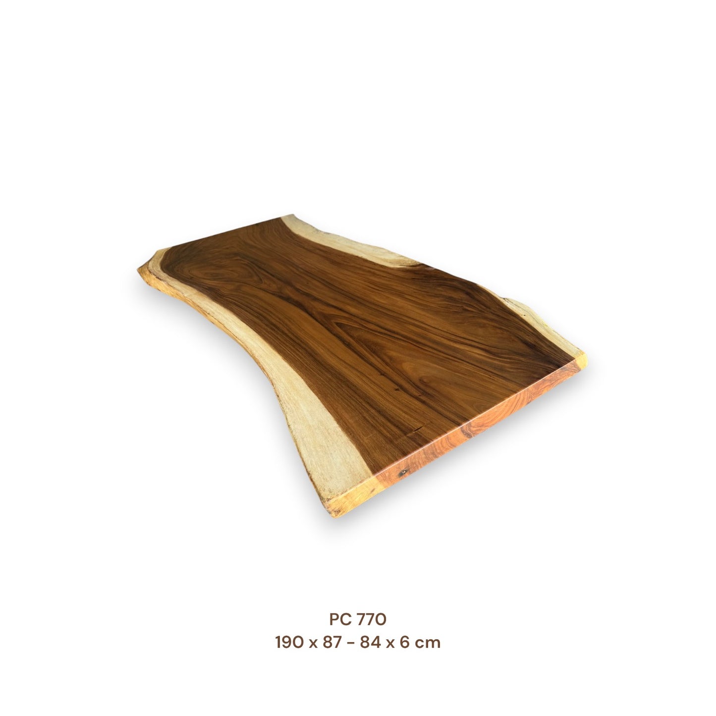 Massivholz Esstischplatte aus Suarholz 190x85 cm | Premium-Unikat