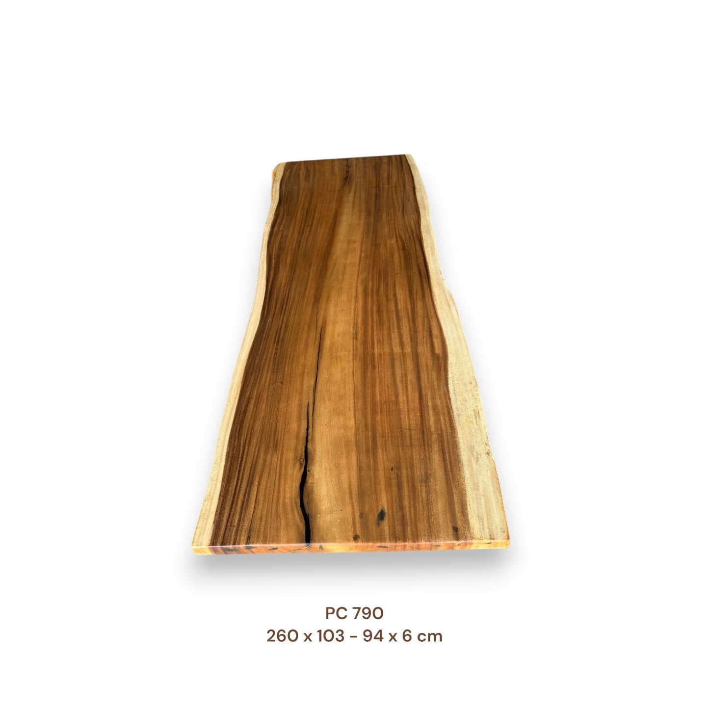 Massive Suarholz Tischplatte 260x96 cm | 6 cm stark | Premium-Unikat