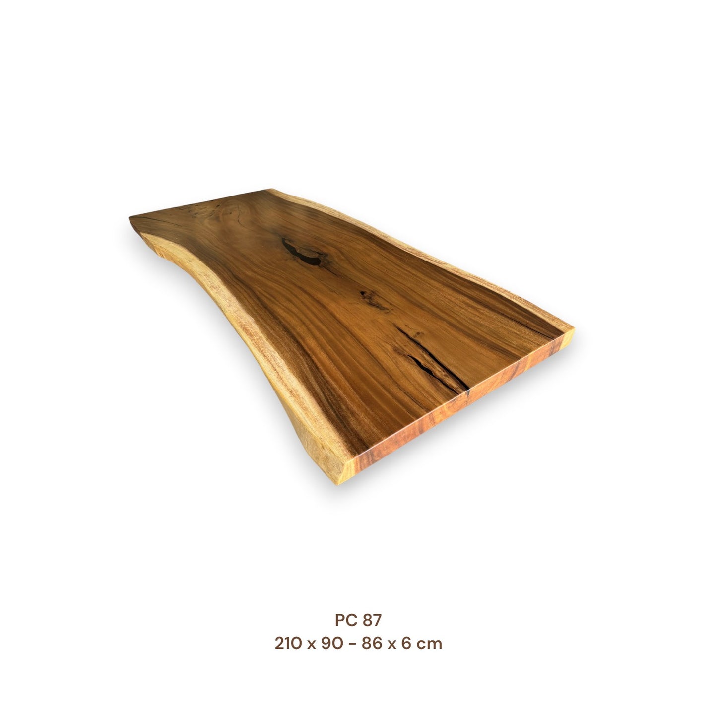 Exklusive Suarholz Tischplatte 210x88 cm | massiv & einmalig, 6 cm stark