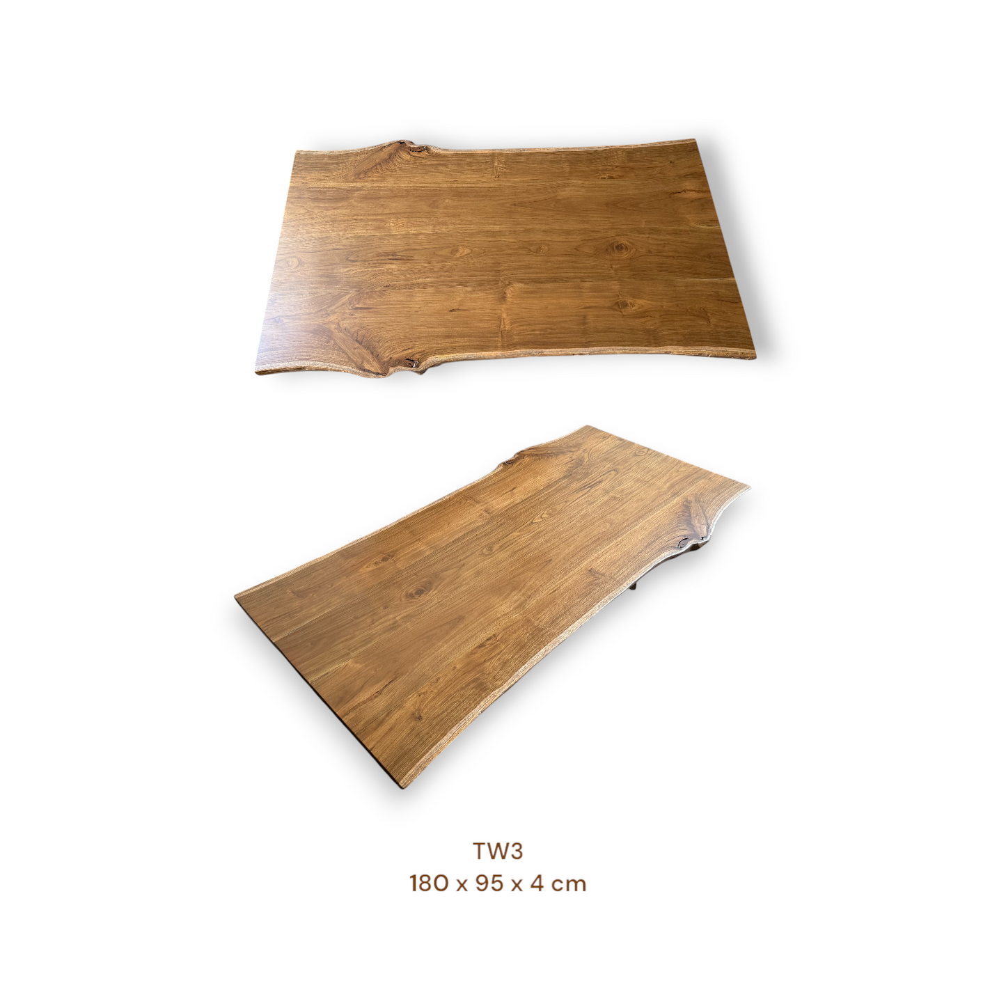 Exklusive Teakholz Tischplatte 180x95 cm | massiv & einmalig, 4 cm stark