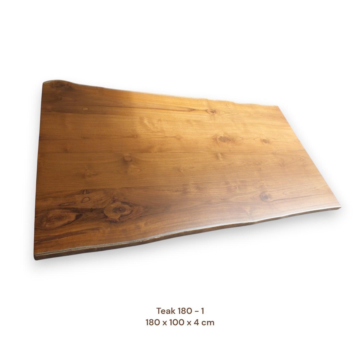 Massivholz Esstischplatte aus Teakholz 180x100 cm | Premium-Unikat