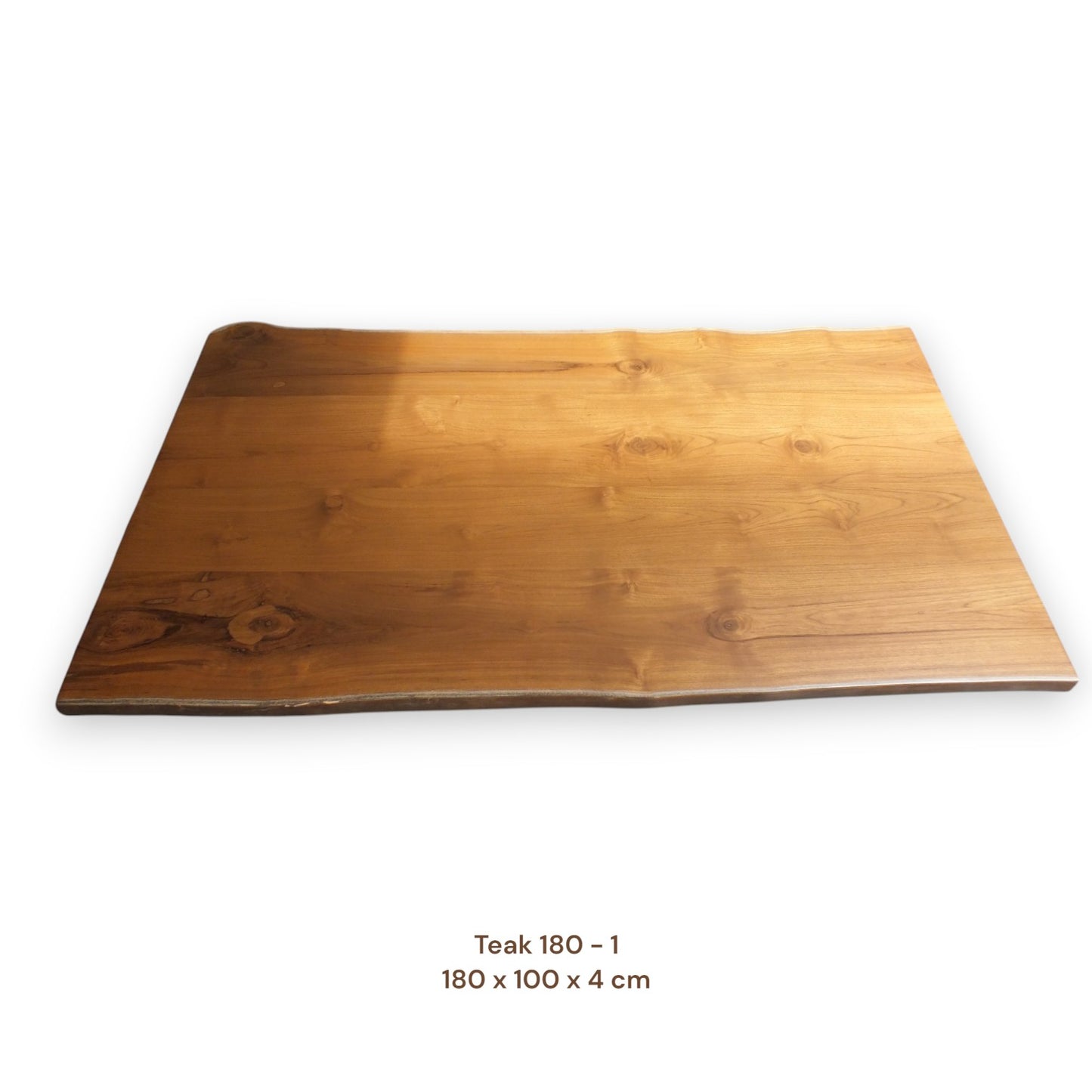 Massivholz Esstischplatte aus Teakholz 180x100 cm | Premium-Unikat