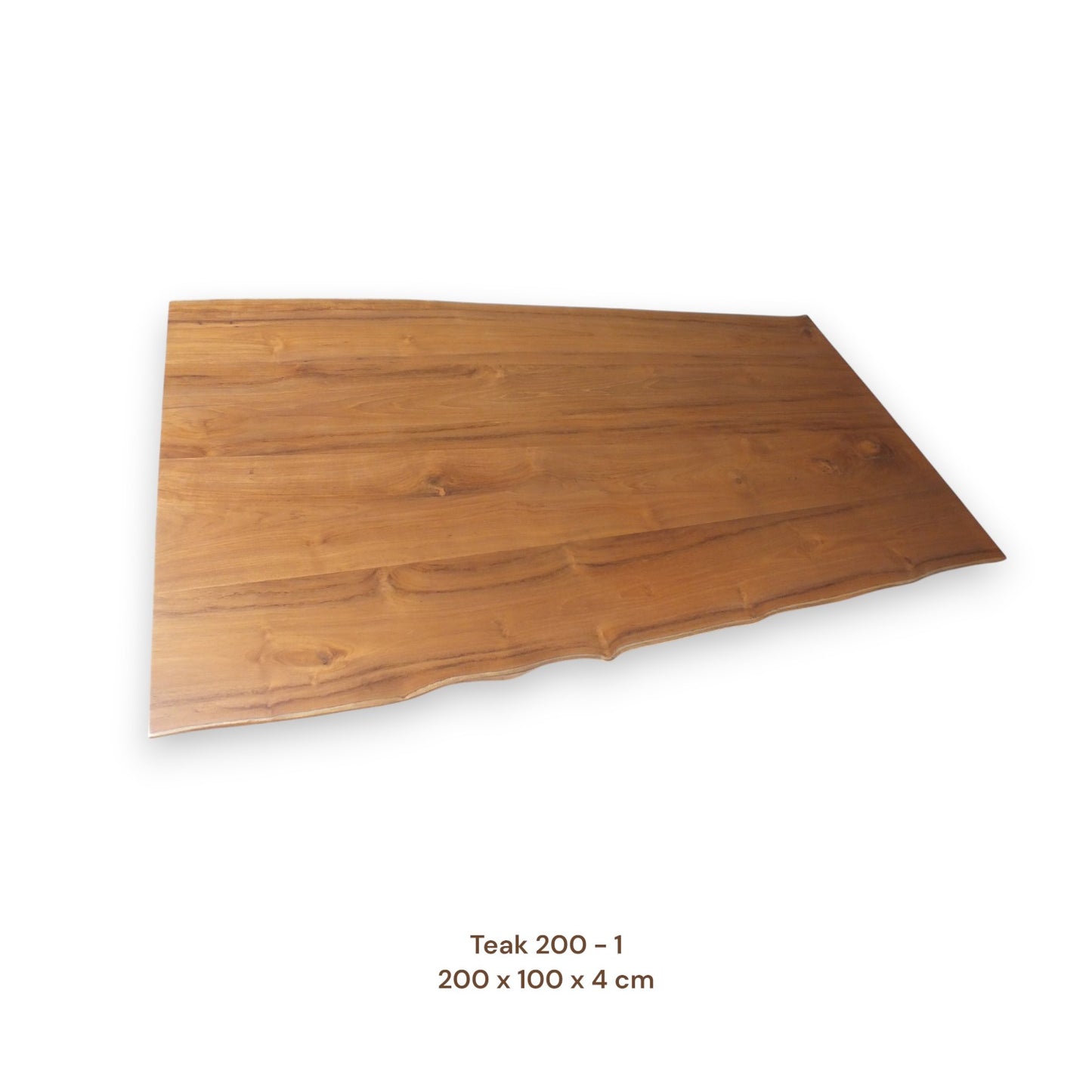Massivholz Esstischplatte aus Teakholz 200x100 cm | Premium-Unikat