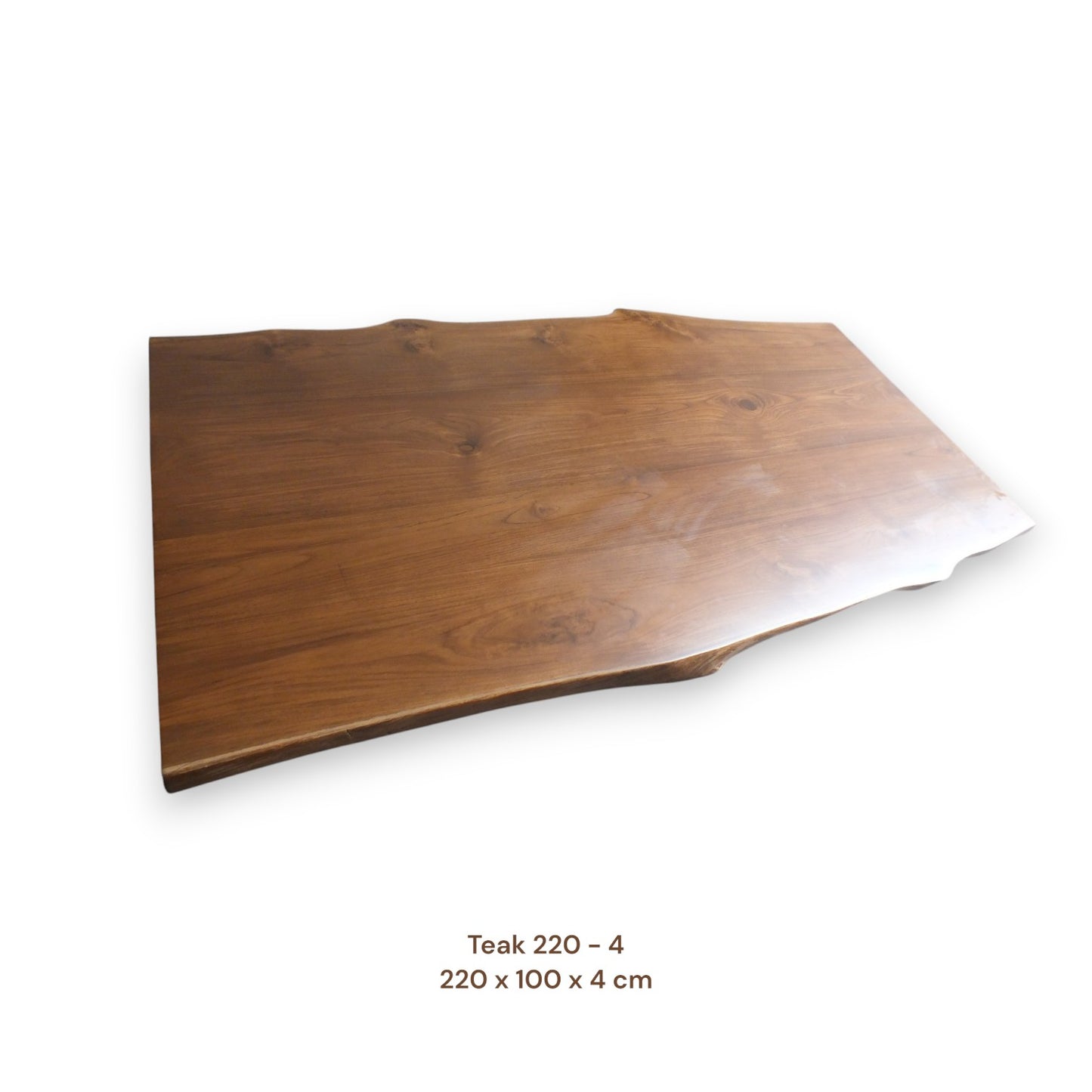 Massivholz Esstischplatte aus Teakholz 220x100 cm | Premium-Unikat