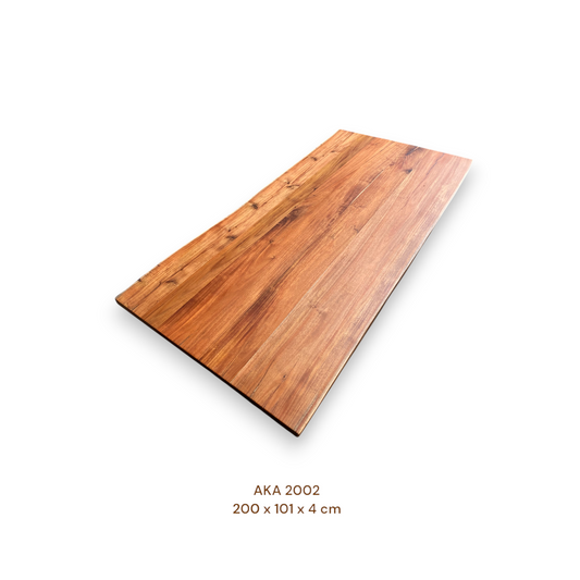 Akazienholz Esstischplatte massiv 200x101 cm | 4 cm stark | Naturholz-Unikat