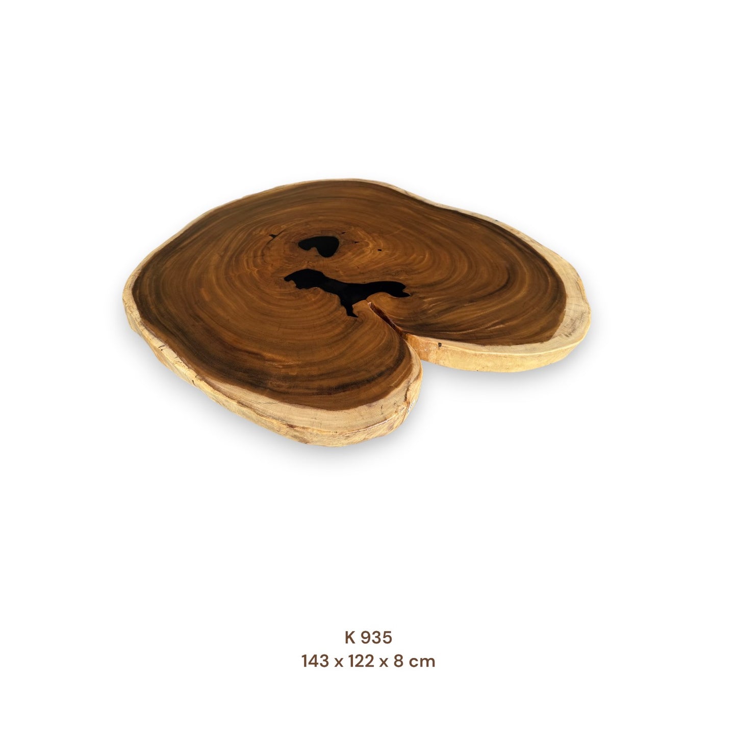 Massive Suarholz Tischplatte 137x121 cm | 8 cm stark | Premium-Unikat