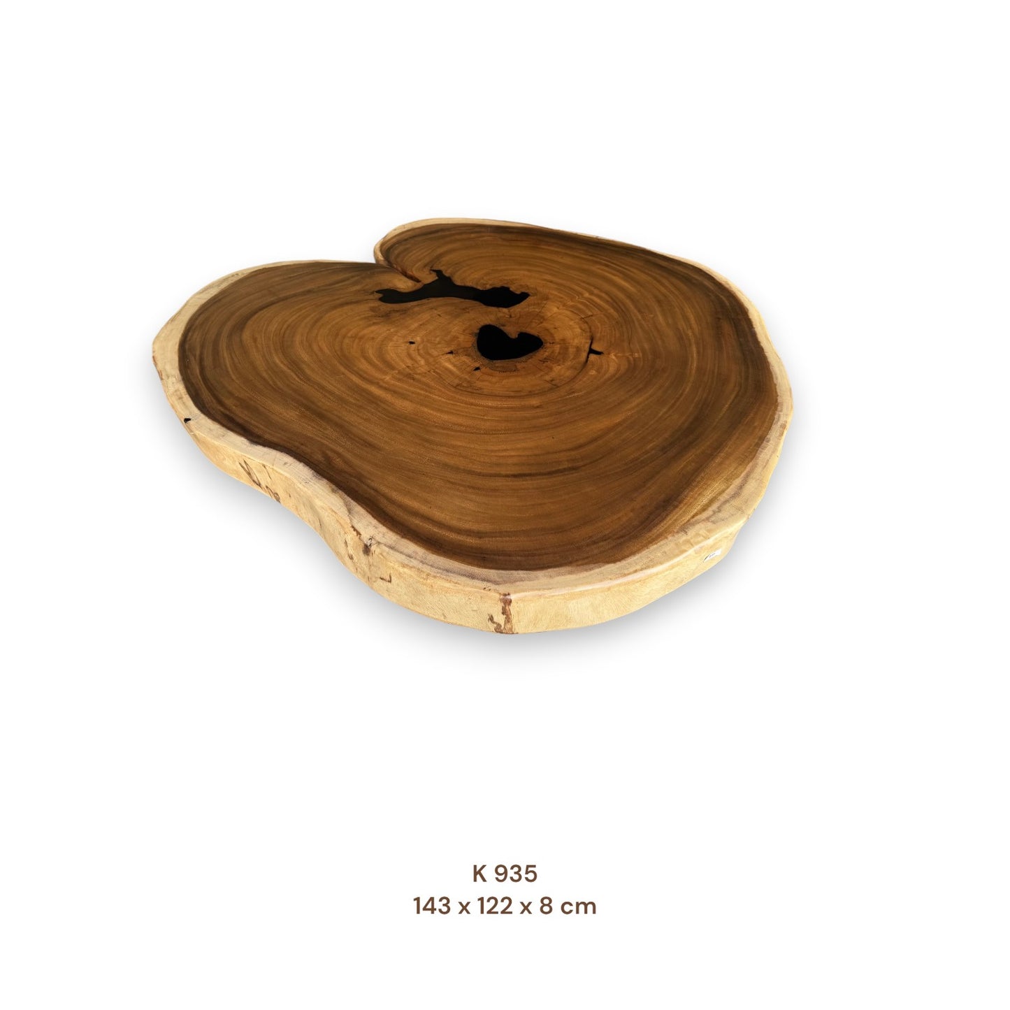 Massive Suarholz Tischplatte 137x121 cm | 8 cm stark | Premium-Unikat