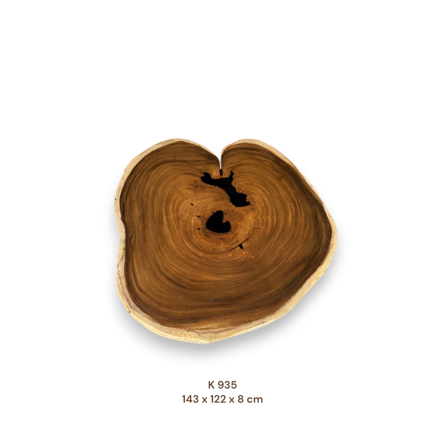 Massive Suarholz Tischplatte 137x121 cm | 8 cm stark | Premium-Unikat