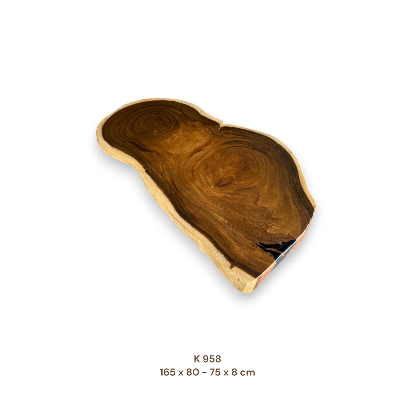 Suarholz Esstischplatte massiv 165x76 cm | 8 cm stark | Naturholz-Unikat