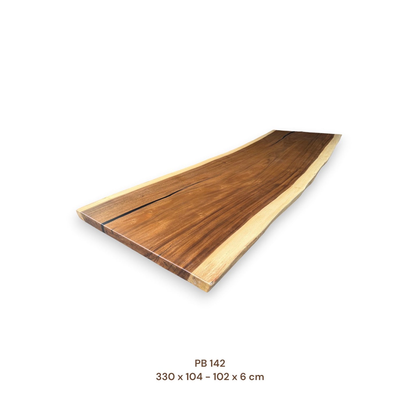 Exklusive Suarholz Tischplatte 330x102 cm | massiv & einmalig, 6 cm stark