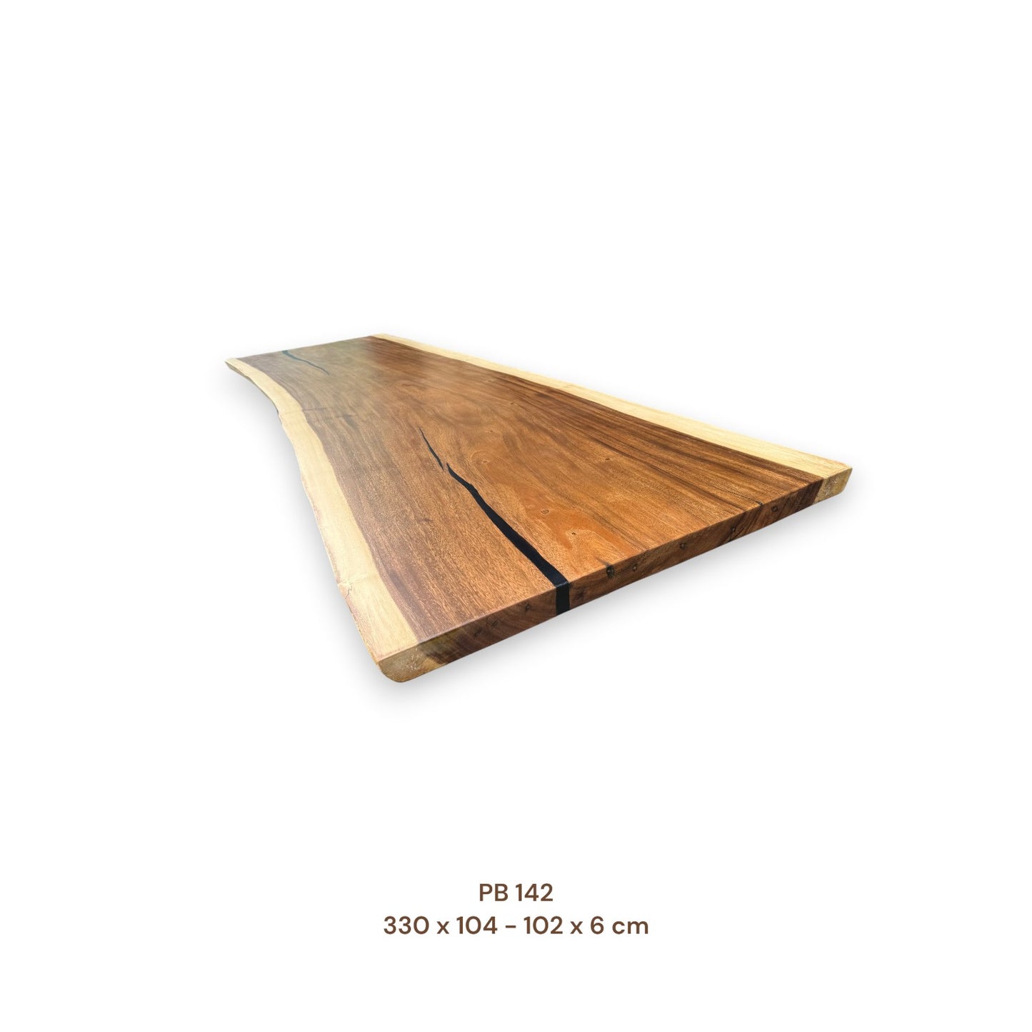Exklusive Suarholz Tischplatte 330x102 cm | massiv & einmalig, 6 cm stark