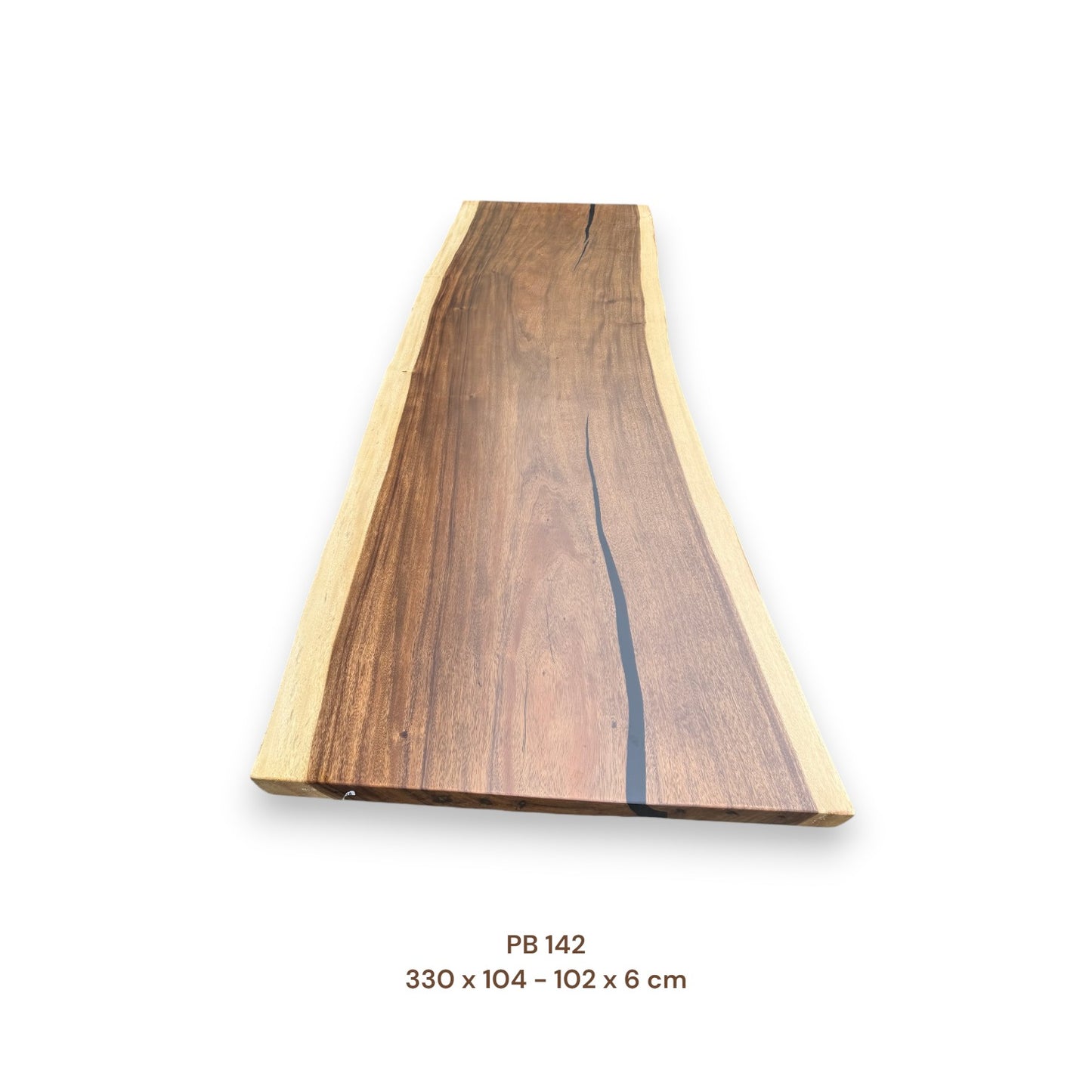 Exklusive Suarholz Tischplatte 330x102 cm | massiv & einmalig, 6 cm stark