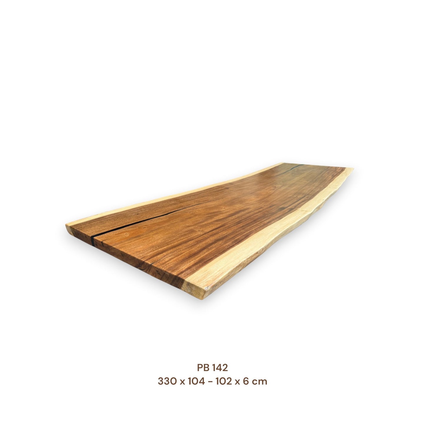 Exklusive Suarholz Tischplatte 330x102 cm | massiv & einmalig, 6 cm stark