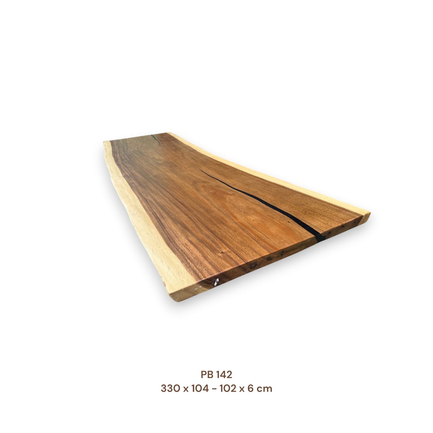 Exklusive Suarholz Tischplatte 330x102 cm | massiv & einmalig, 6 cm stark
