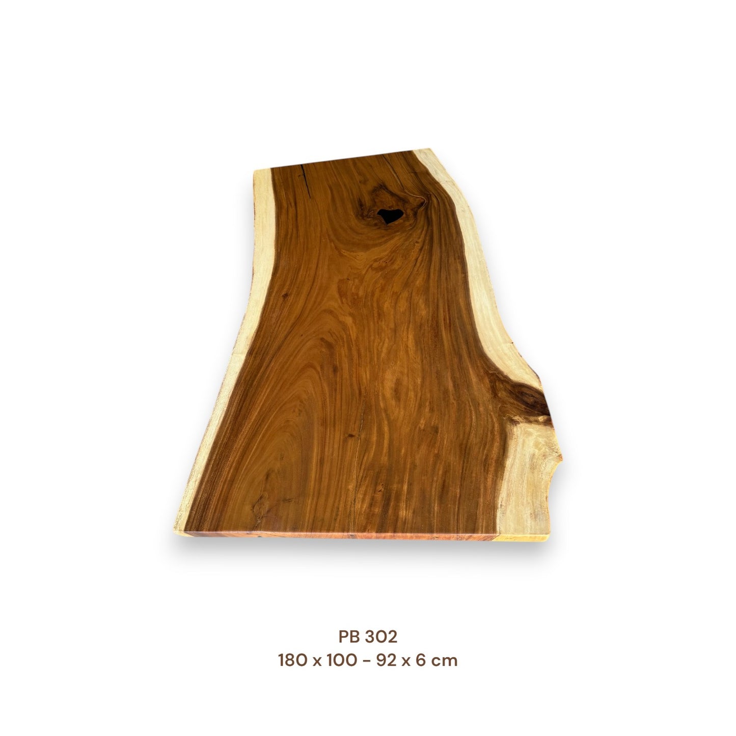 Massive Suarholz Tischplatte 180x95 cm | 6 cm stark | Premium-Unikat