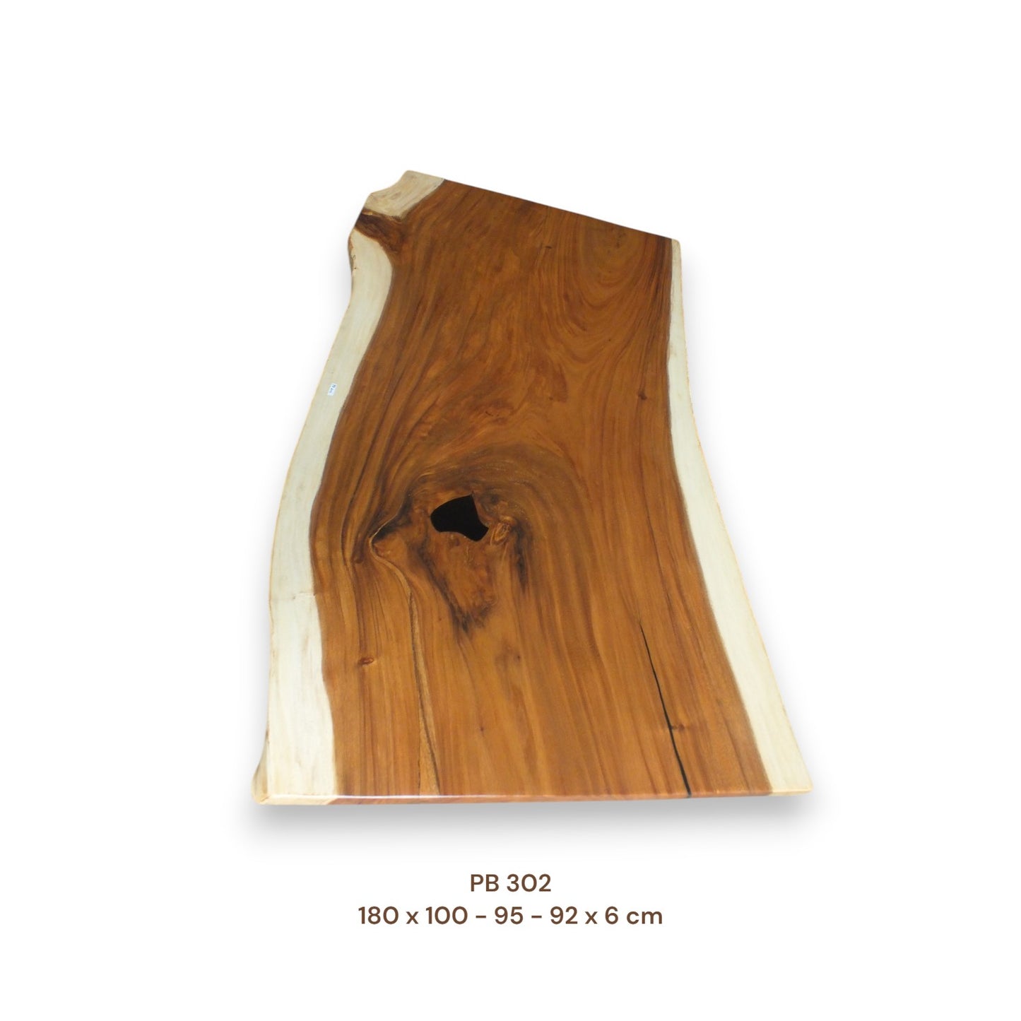 Massive Suarholz Tischplatte 180x95 cm | 6 cm stark | Premium-Unikat