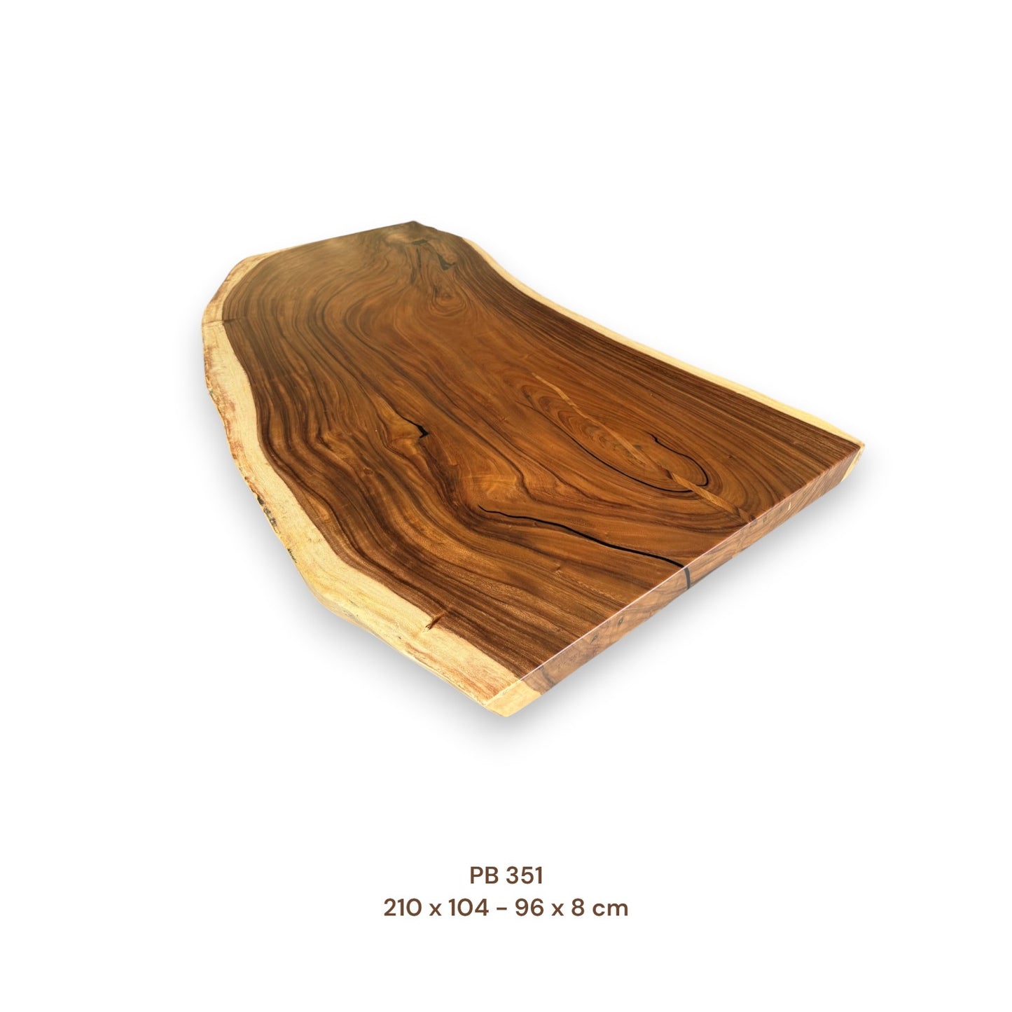 Exklusive Suarholz Tischplatte 210x103 cm | massiv & einmalig, 8 cm stark