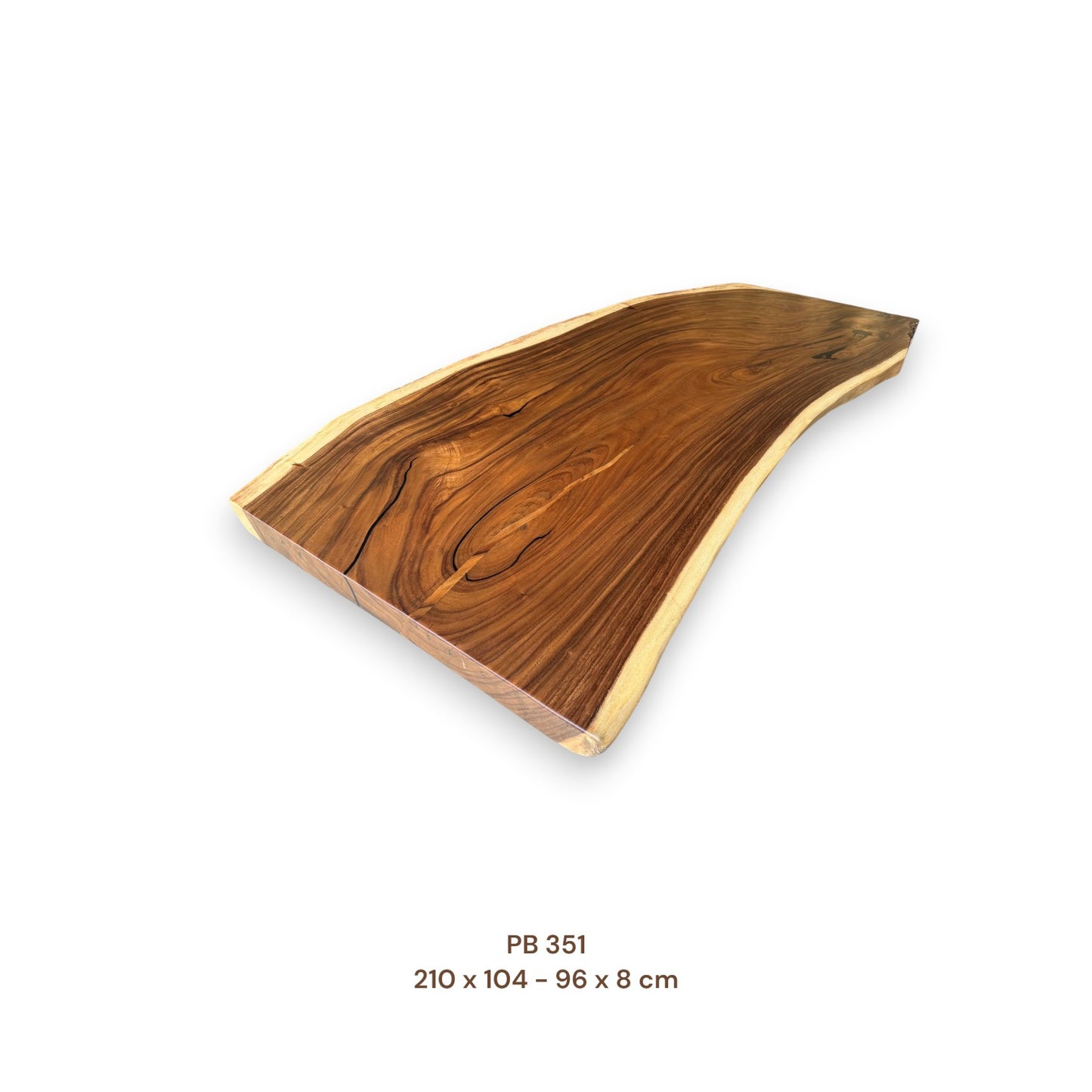 Exklusive Suarholz Tischplatte 210x103 cm | massiv & einmalig, 8 cm stark