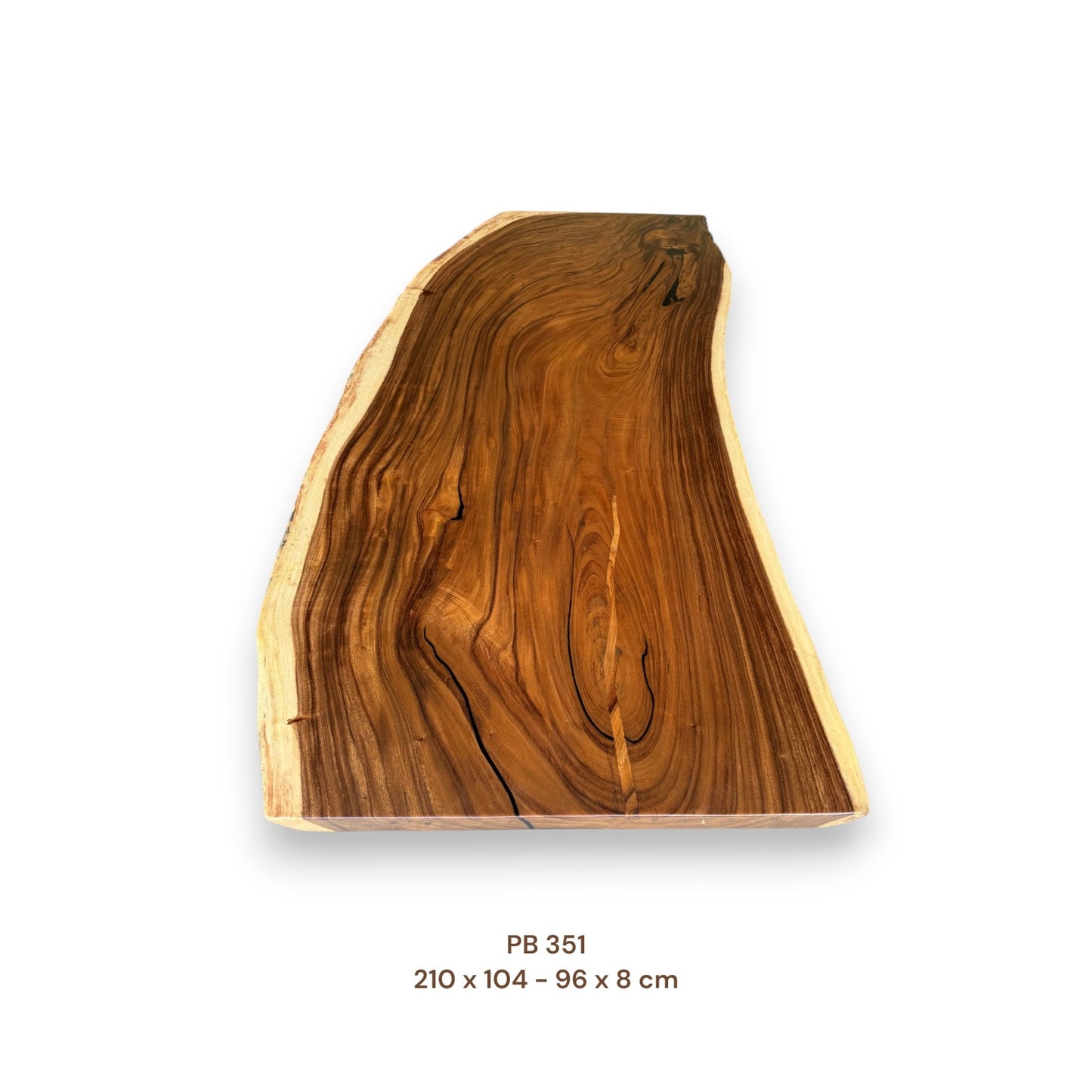 Exklusive Suarholz Tischplatte 210x103 cm | massiv & einmalig, 8 cm stark