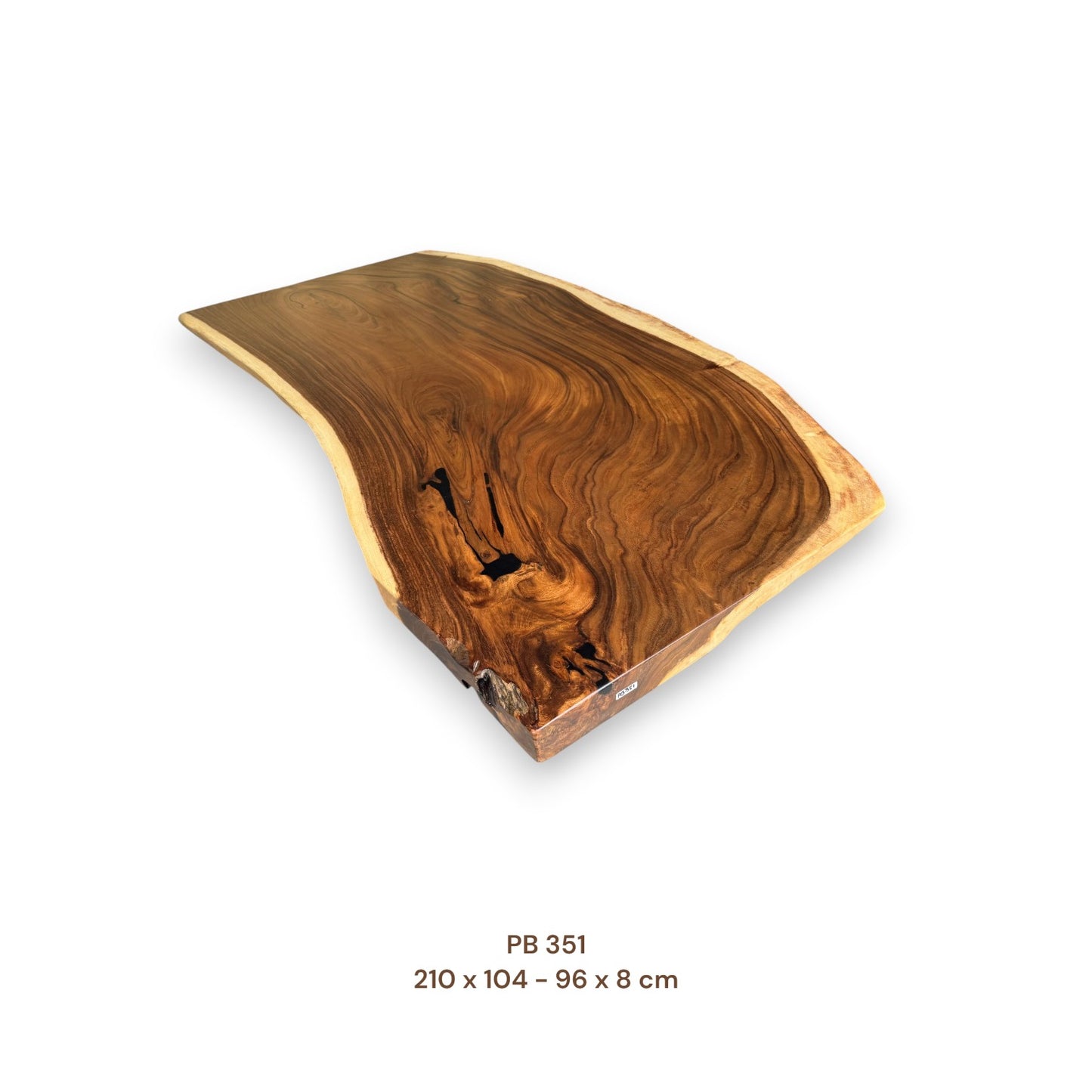 Exklusive Suarholz Tischplatte 210x103 cm | massiv & einmalig, 8 cm stark