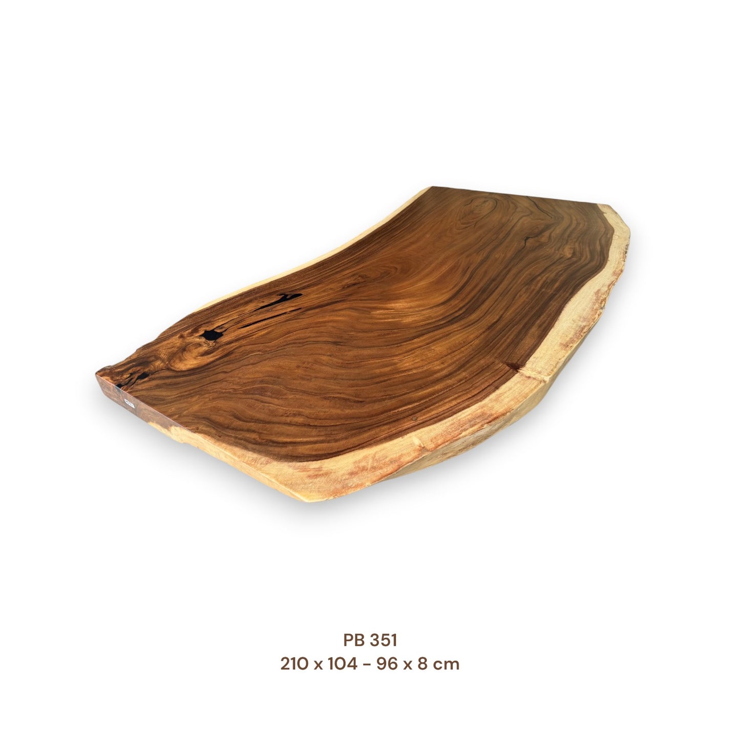 Exklusive Suarholz Tischplatte 210x103 cm | massiv & einmalig, 8 cm stark
