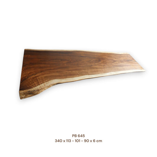 Massivholz Esstischplatte aus Suarholz 340x100 cm | Premium-Unikat