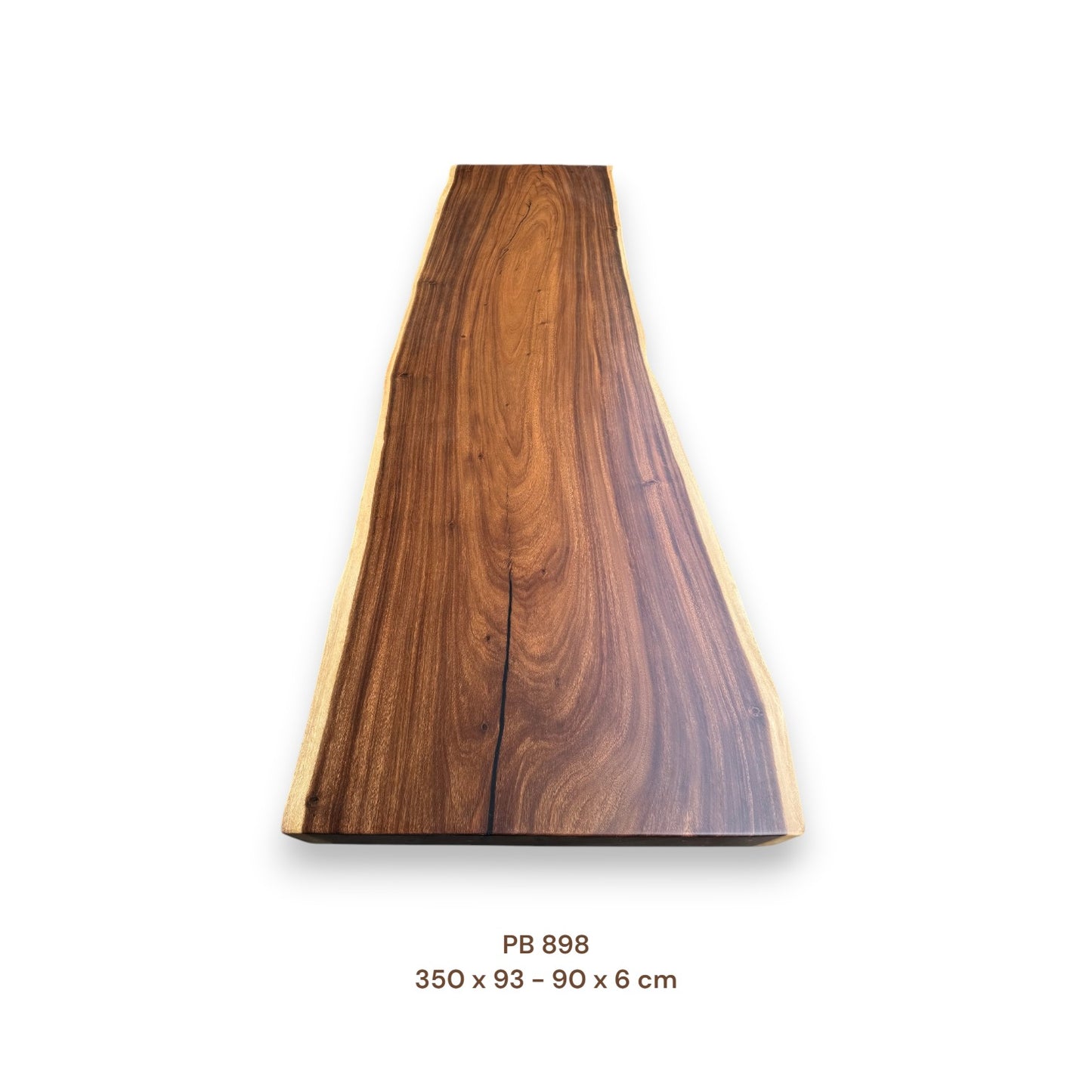 Massive Suarholz Tischplatte 350x91 cm | 6 cm stark | Premium-Unikat
