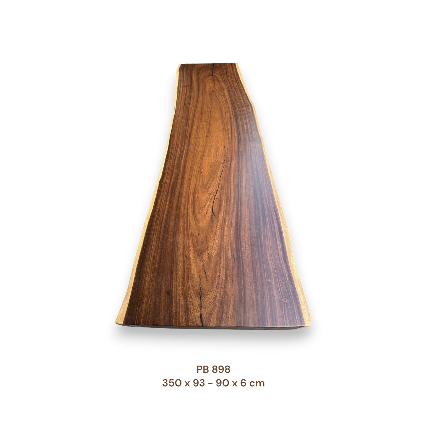 Massive Suarholz Tischplatte 350x91 cm | 6 cm stark | Premium-Unikat