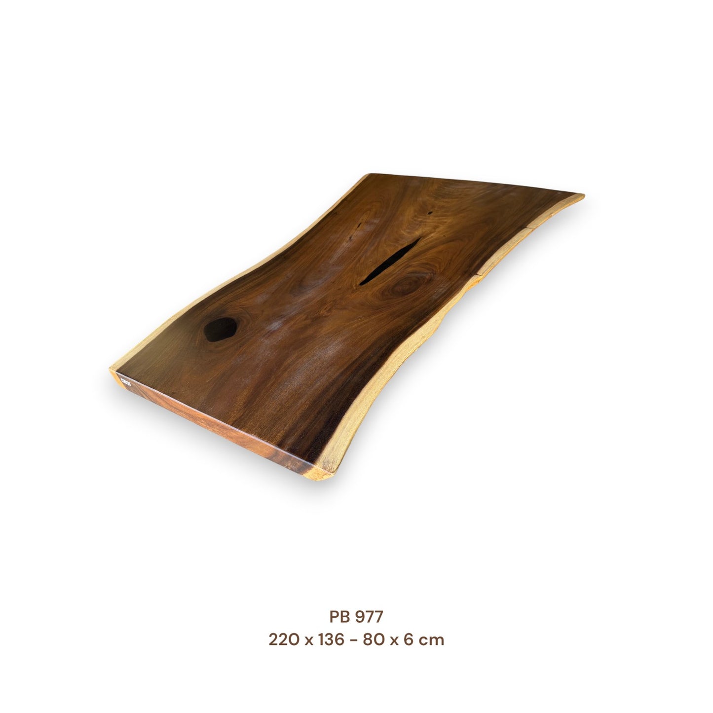 Massivholz Esstischplatte aus Suarholz 220x106 cm | Premium-Unikat