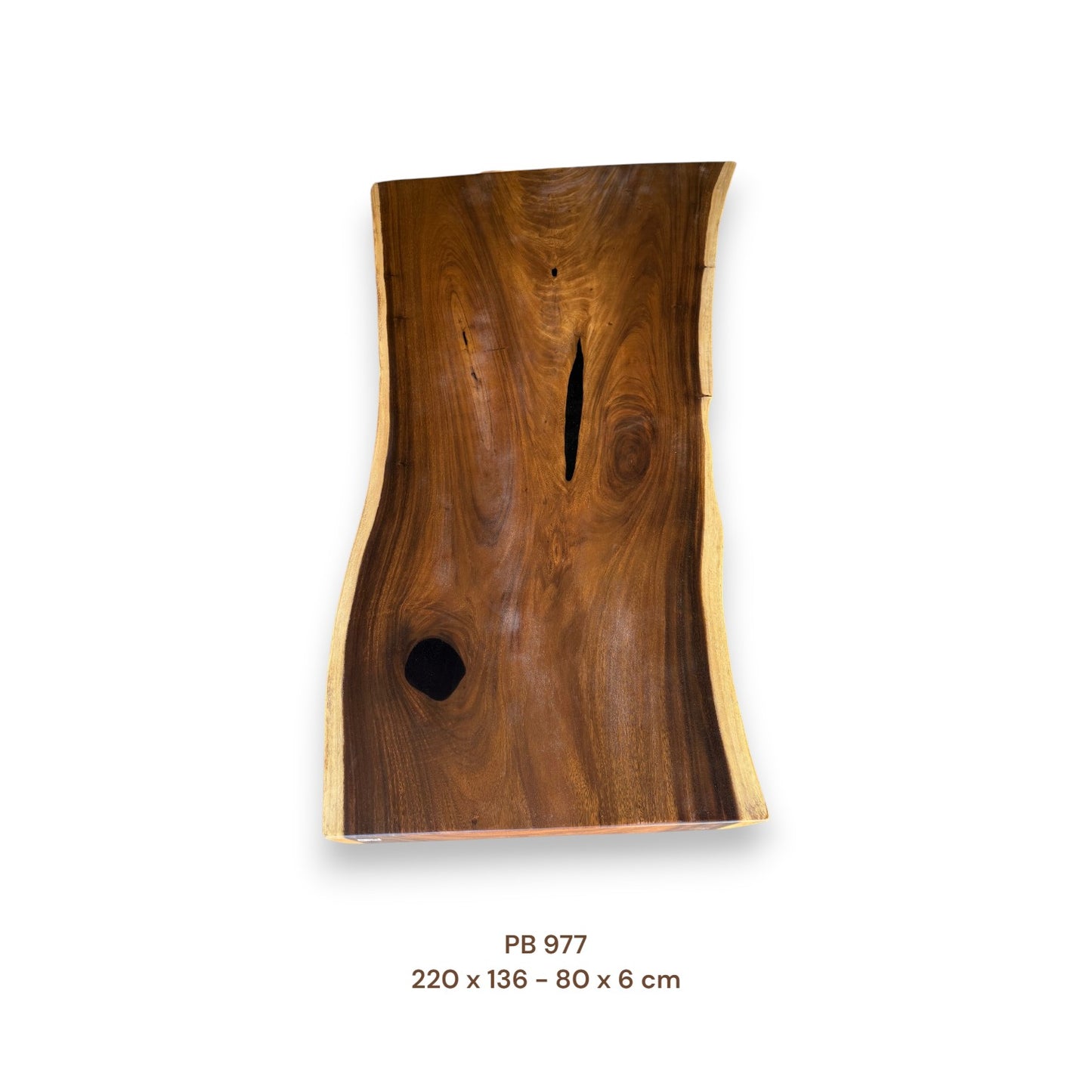 Massivholz Esstischplatte aus Suarholz 220x106 cm | Premium-Unikat