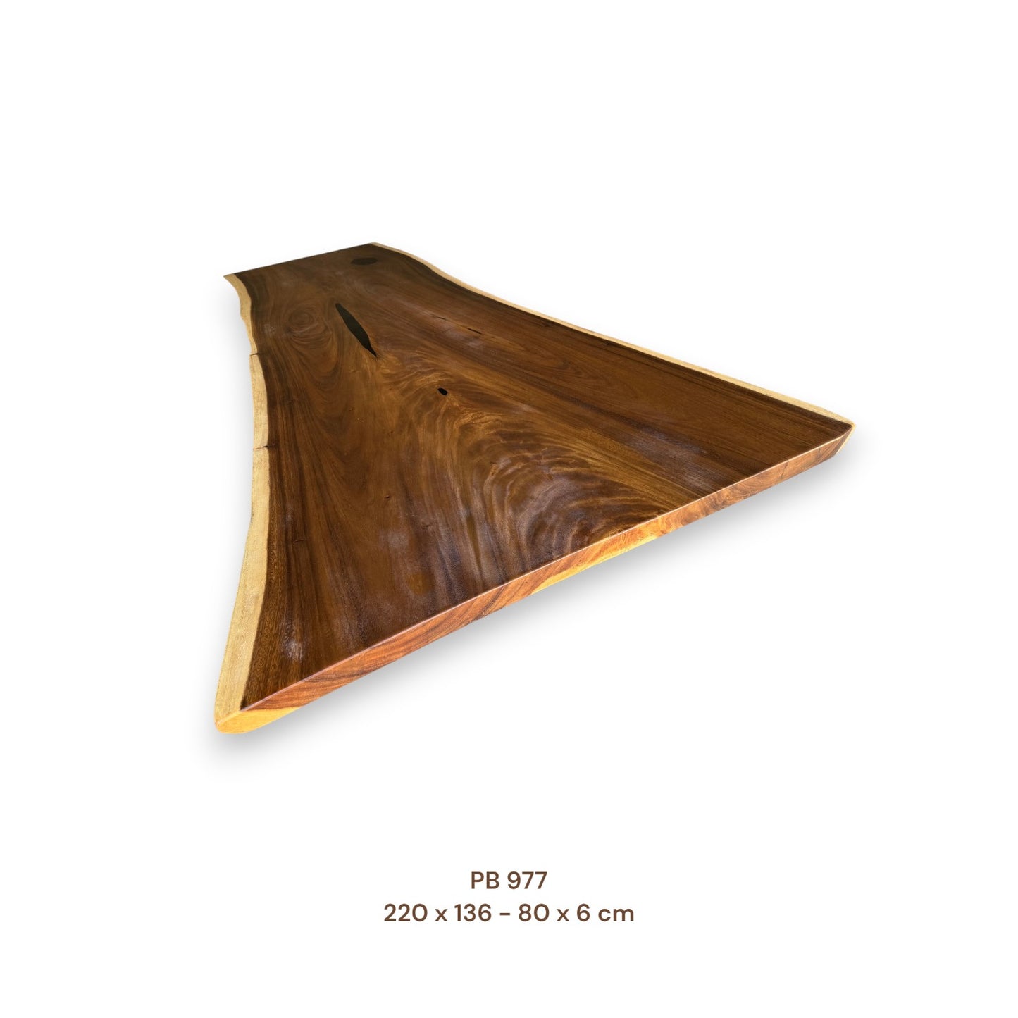 Massivholz Esstischplatte aus Suarholz 220x106 cm | Premium-Unikat
