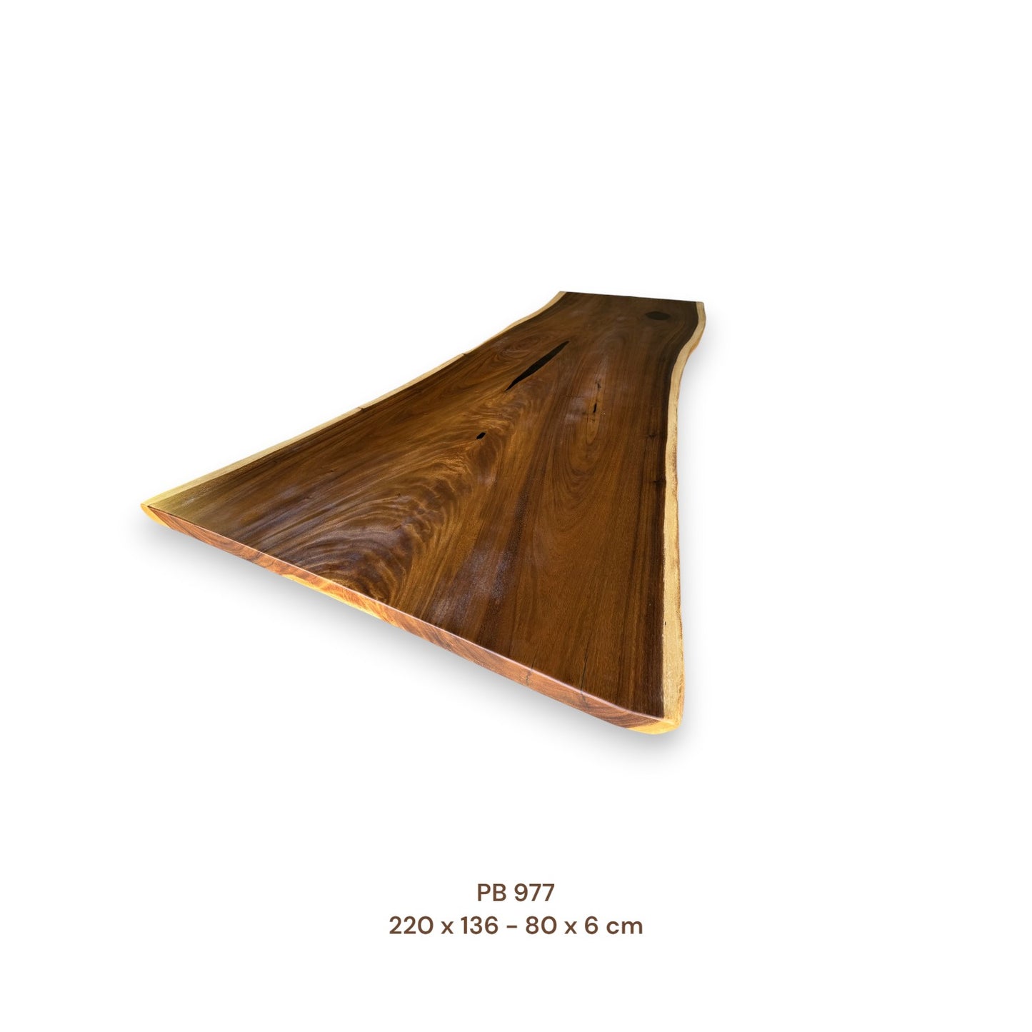 Massivholz Esstischplatte aus Suarholz 220x106 cm | Premium-Unikat