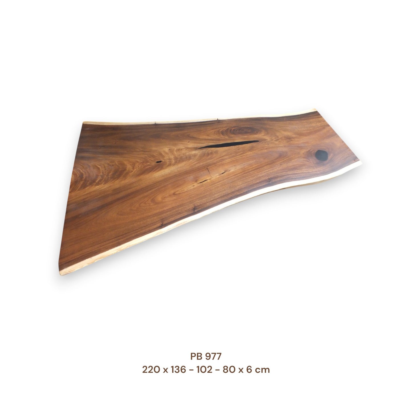 Massivholz Esstischplatte aus Suarholz 220x106 cm | Premium-Unikat