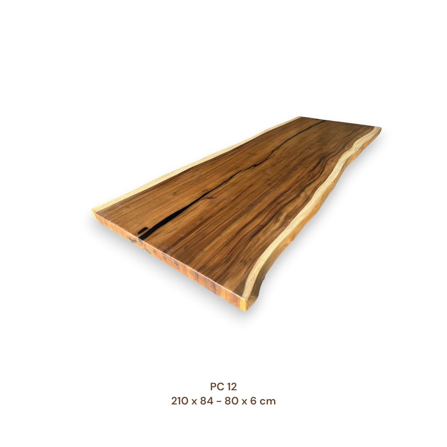 Massivholz Esstischplatte aus Suarholz 210x82 cm | Premium-Unikat