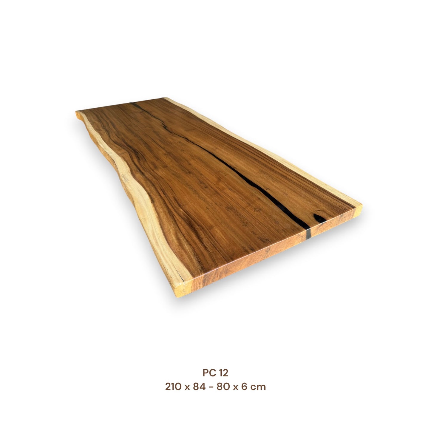 Massivholz Esstischplatte aus Suarholz 210x82 cm | Premium-Unikat