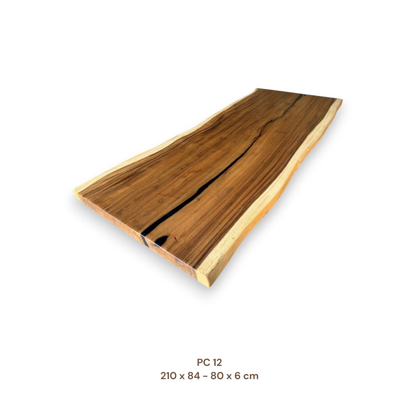 Massivholz Esstischplatte aus Suarholz 210x82 cm | Premium-Unikat