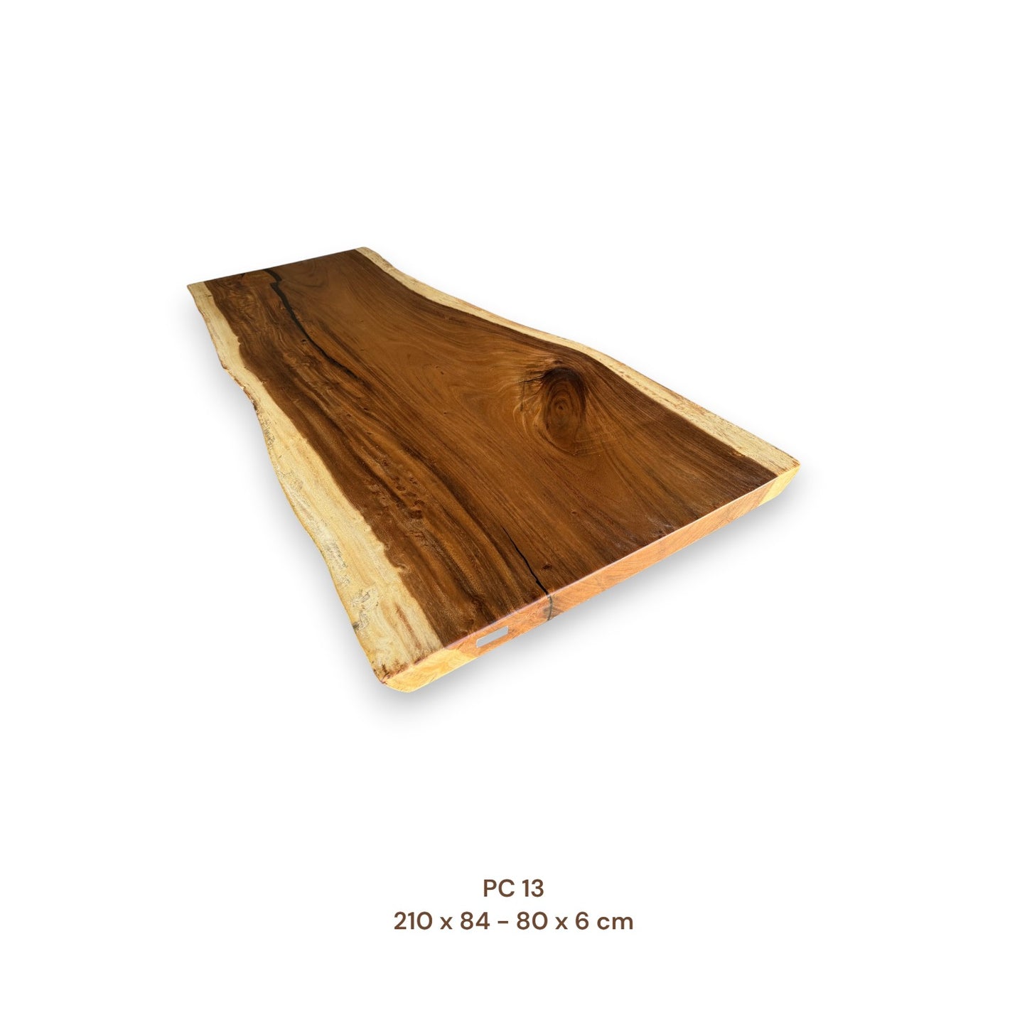 Massive Suarholz Tischplatte 210x82 cm | 6 cm stark | Premium-Unikat