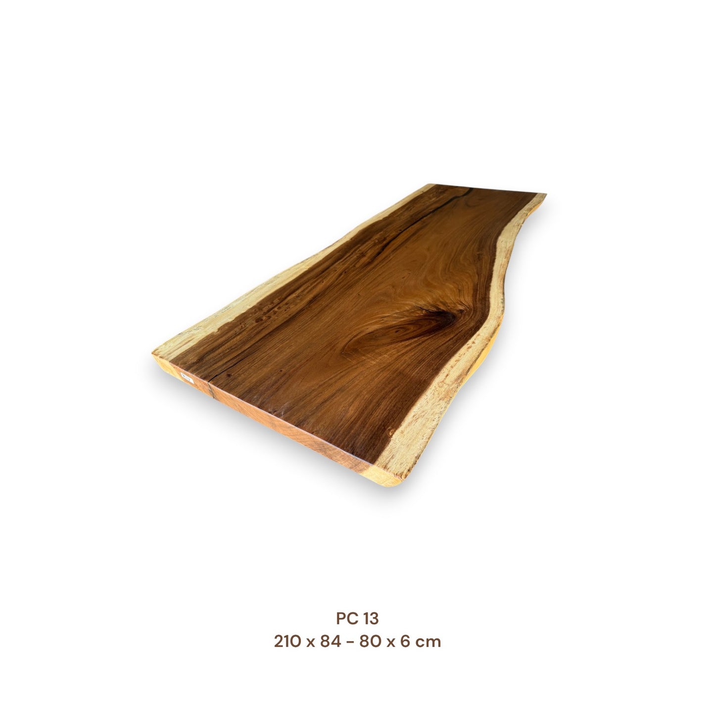 Massive Suarholz Tischplatte 210x82 cm | 6 cm stark | Premium-Unikat
