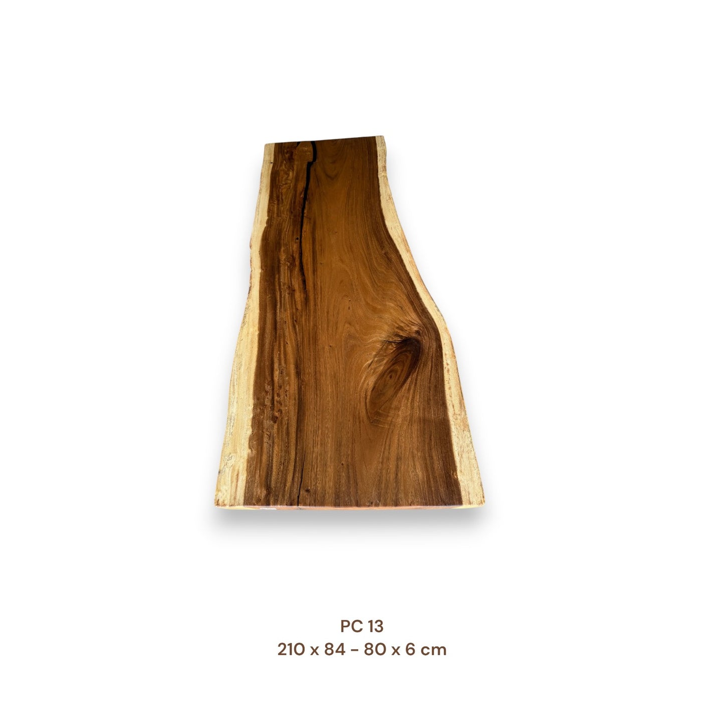 Massive Suarholz Tischplatte 210x82 cm | 6 cm stark | Premium-Unikat