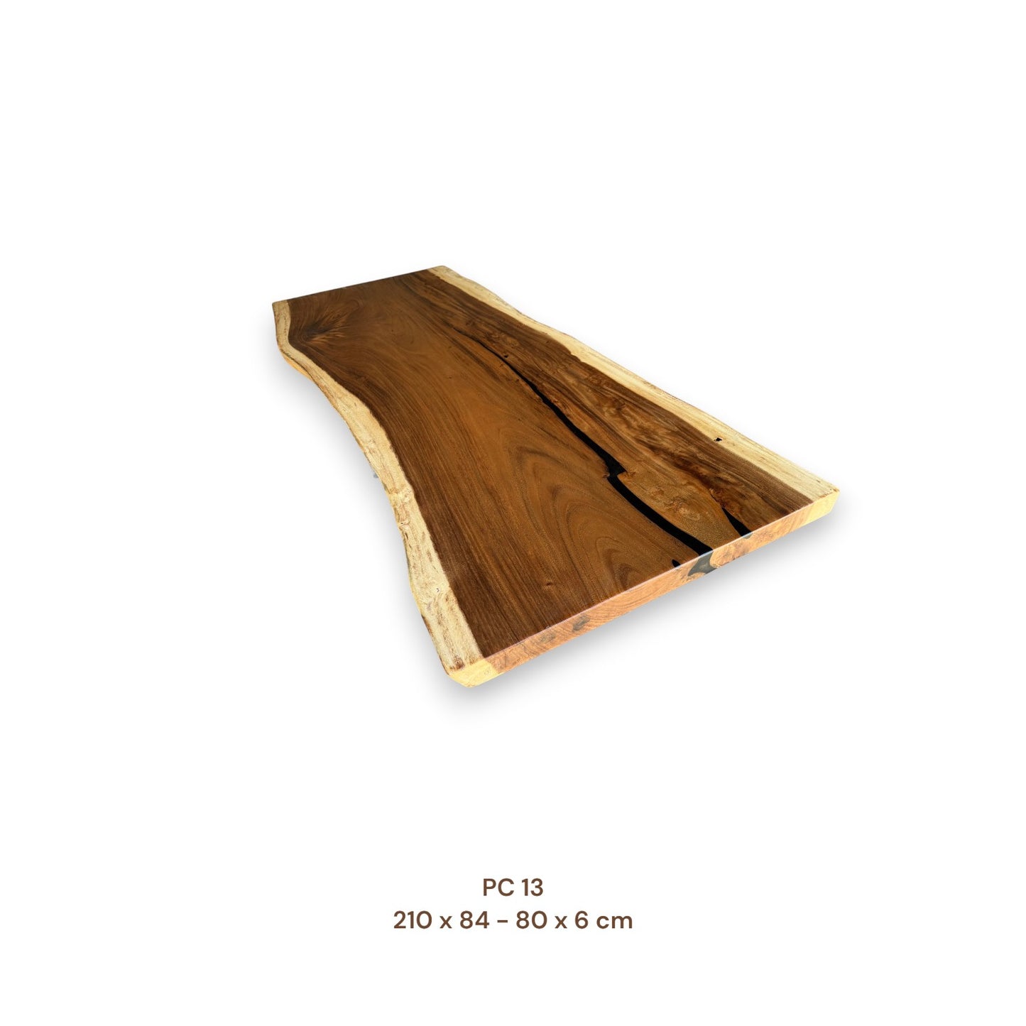 Massive Suarholz Tischplatte 210x82 cm | 6 cm stark | Premium-Unikat