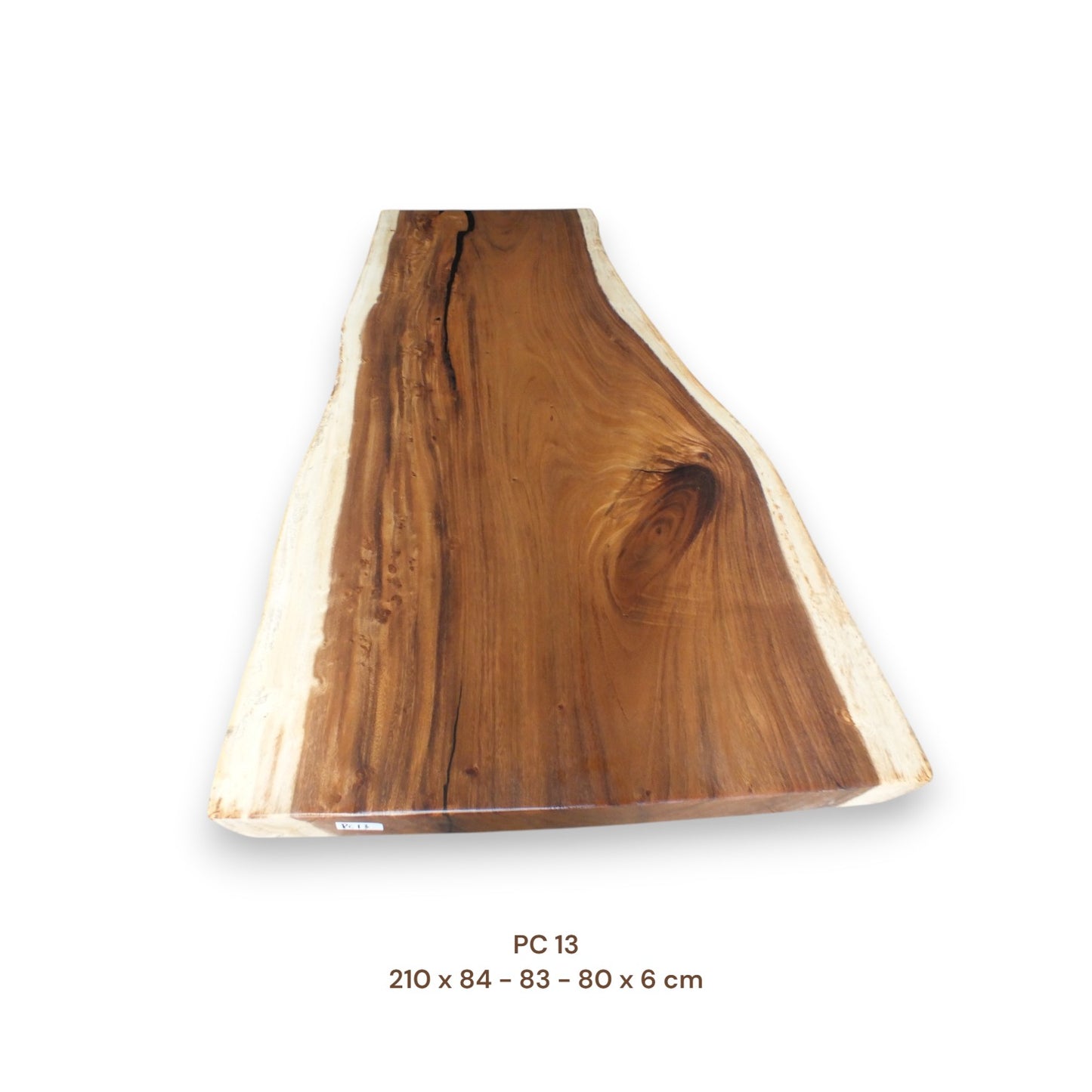 Massive Suarholz Tischplatte 210x82 cm | 6 cm stark | Premium-Unikat